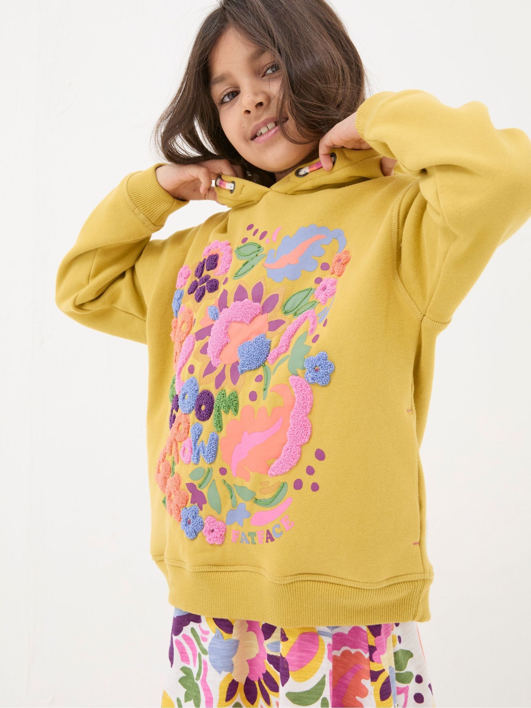 Yellow Art Club Popover Hoodie | FatFace