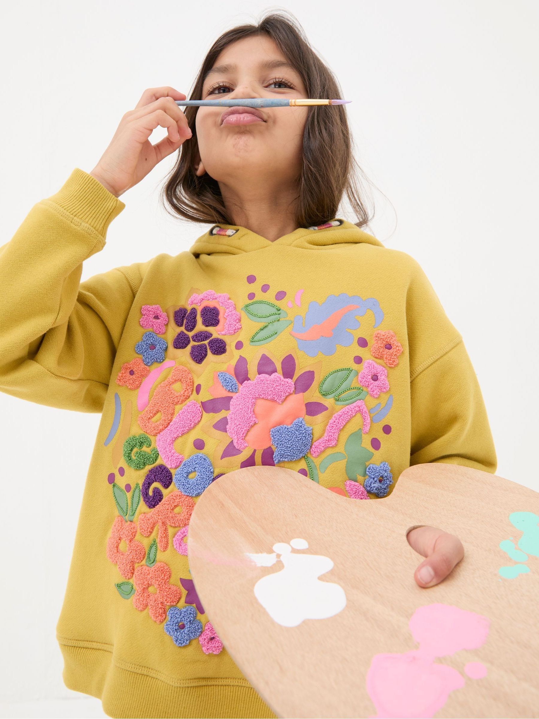 Yellow Art Club Popover Hoodie - Image 4 of 6