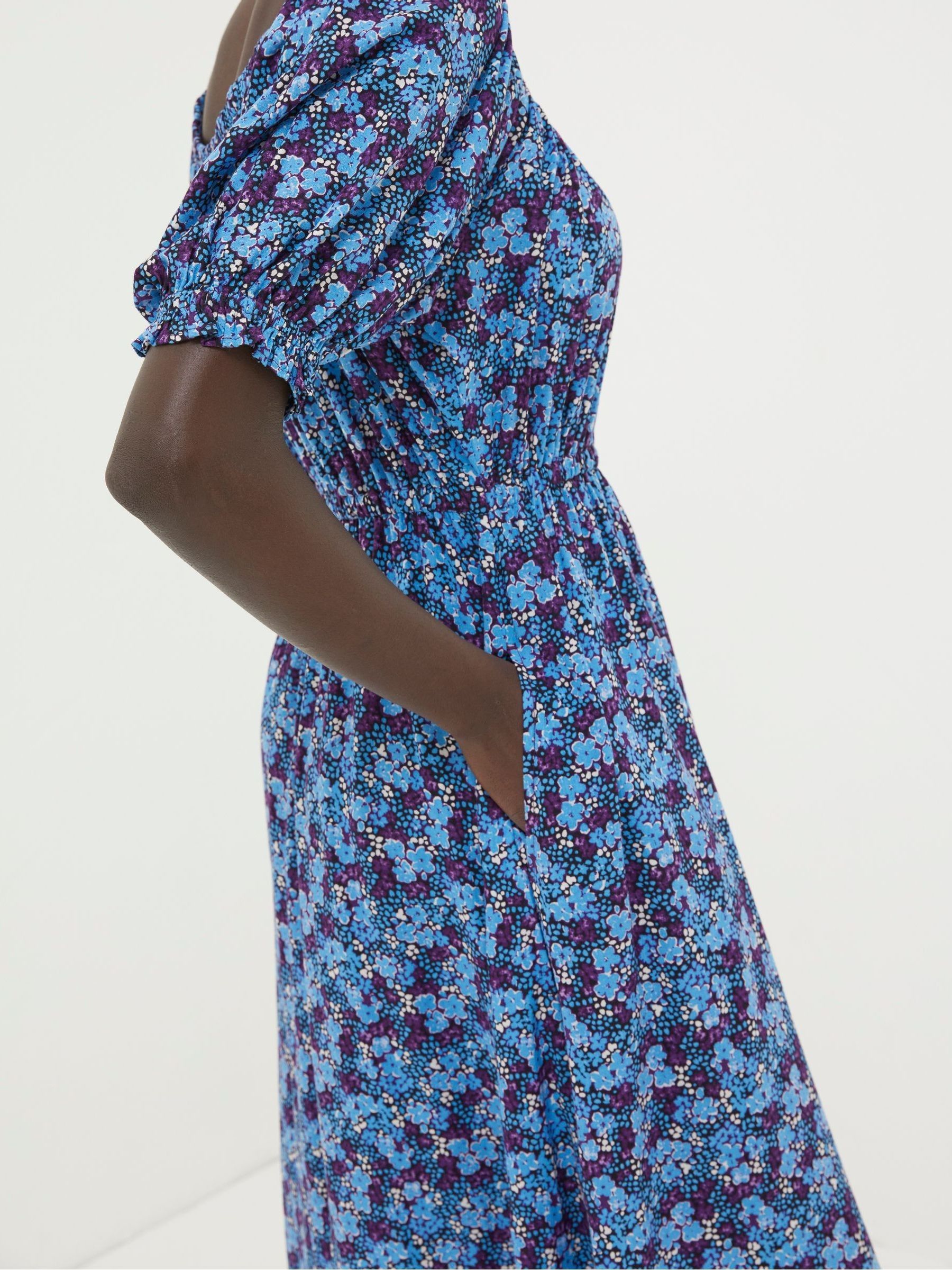 Purple Ink Floral Midi Dress - Image 4 of 6