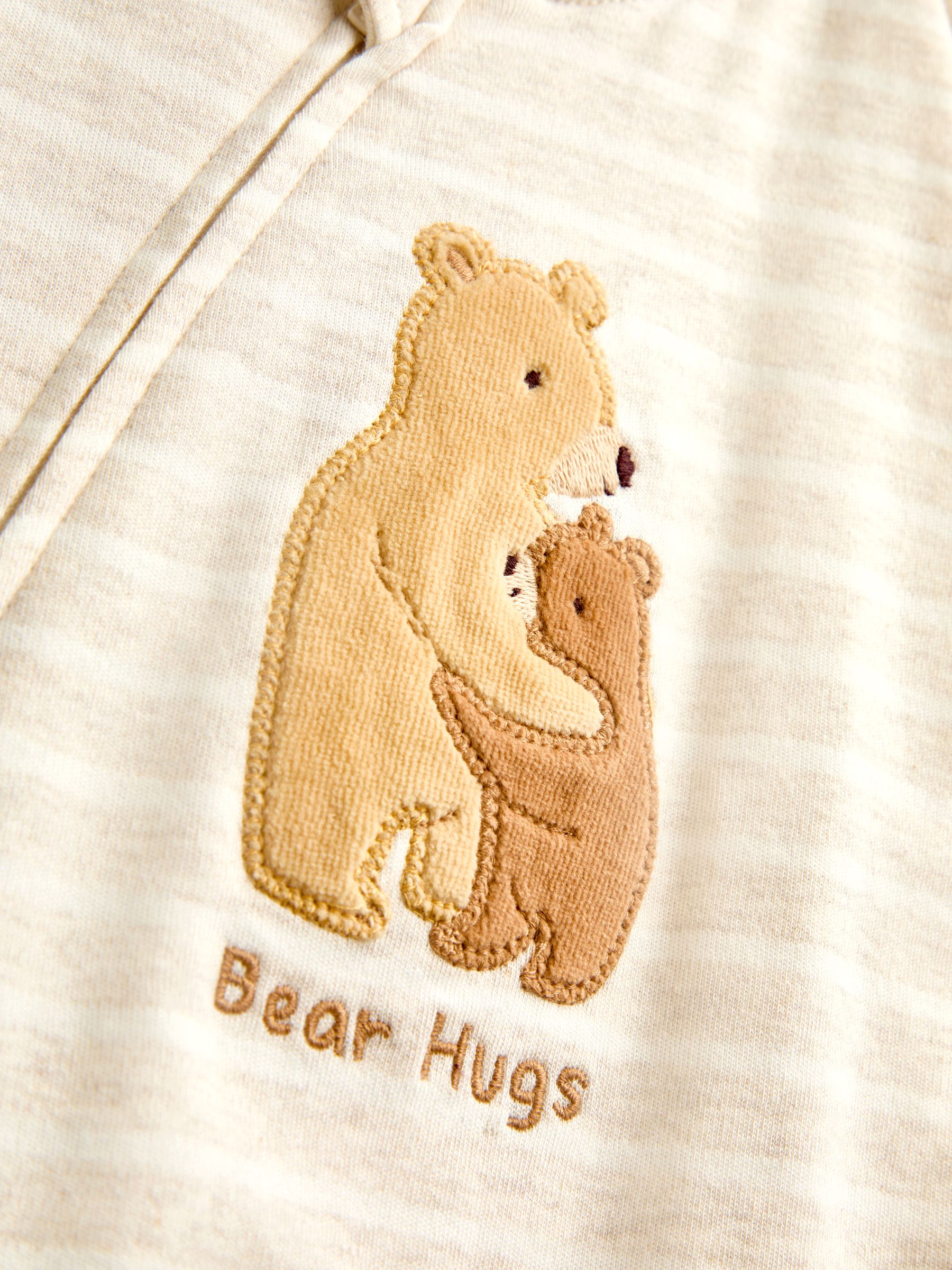 Natural Bear Family Appliqué Zip Sleepsuit - Image 5 of 6