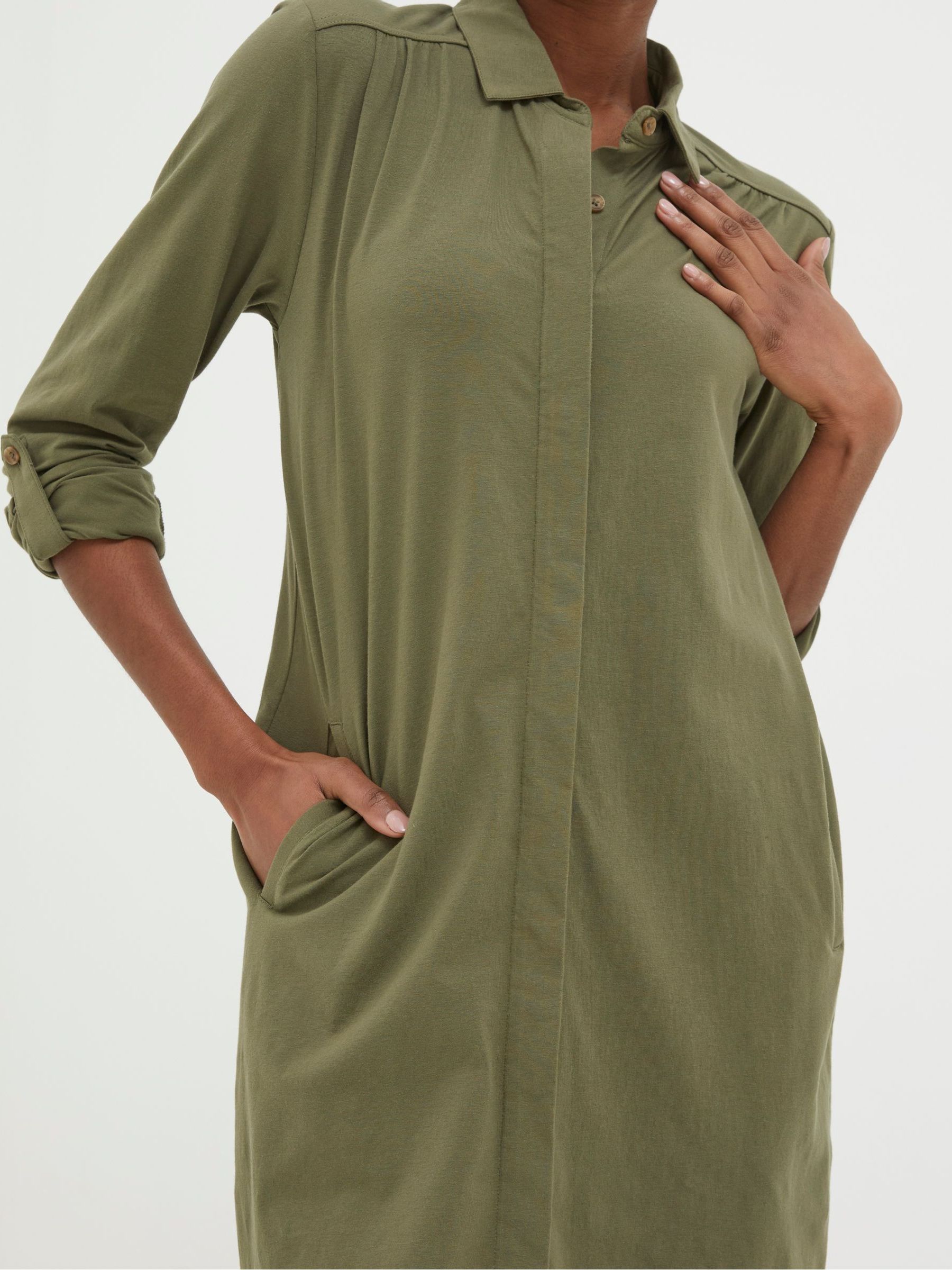 Green Jersey Shirt Tunic Dress - Image 4 of 5