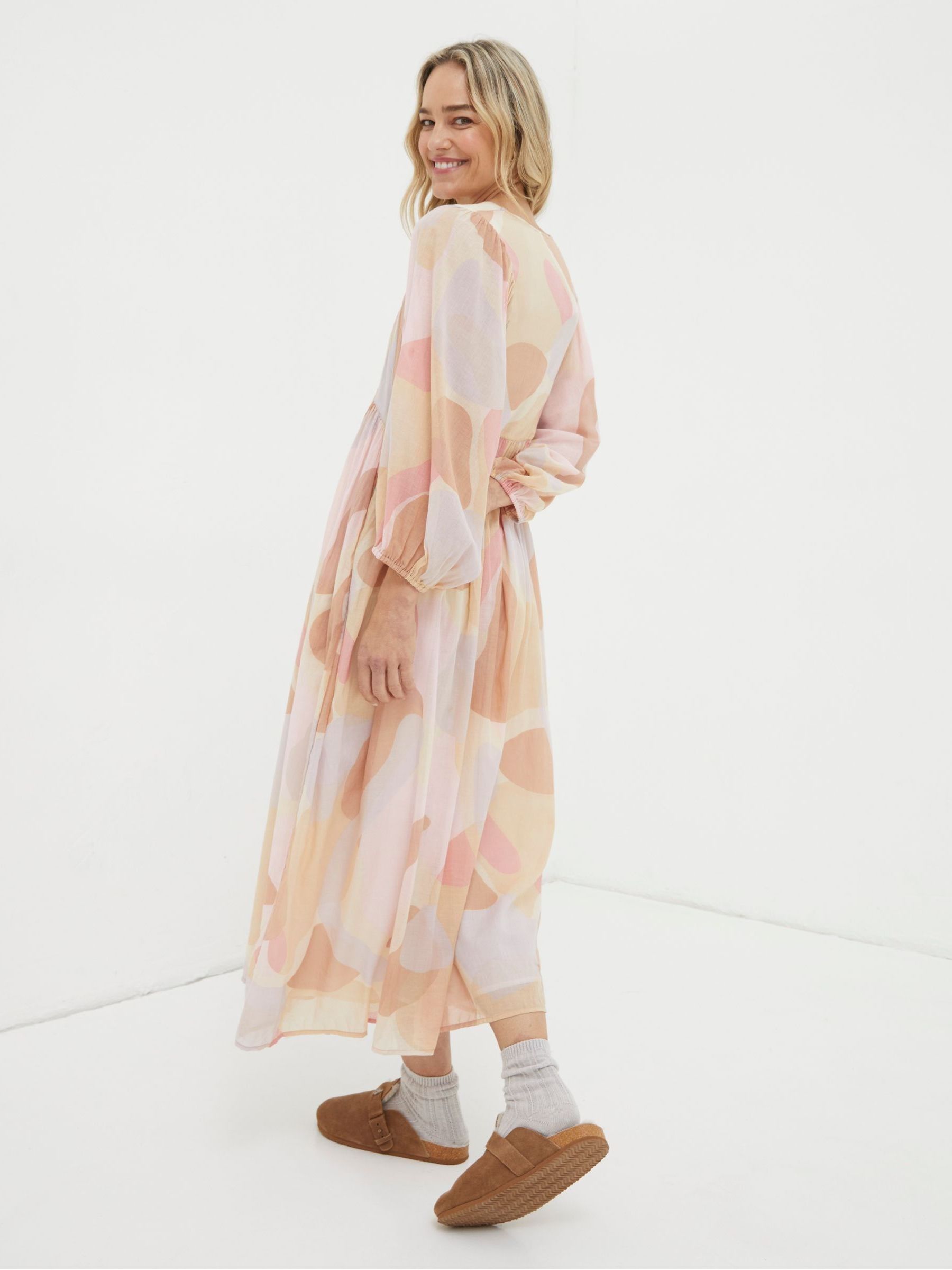 Natural Printed Abstract Midi Dress - Image 2 of 6