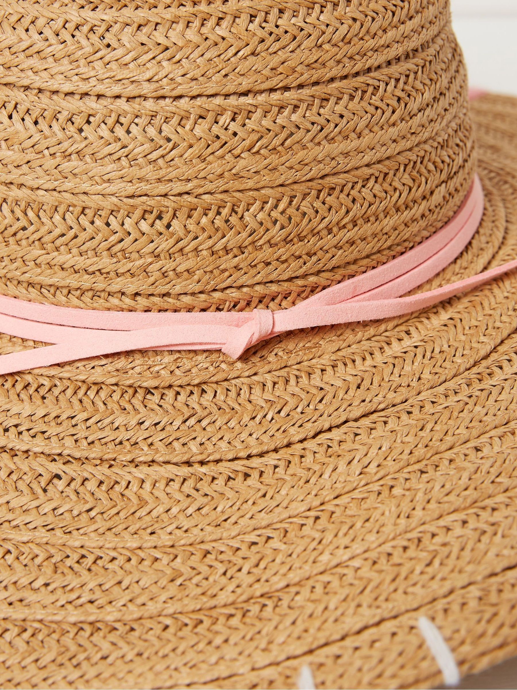 Natural Stitch Detail Straw Sun Hat - Image 2 of 2