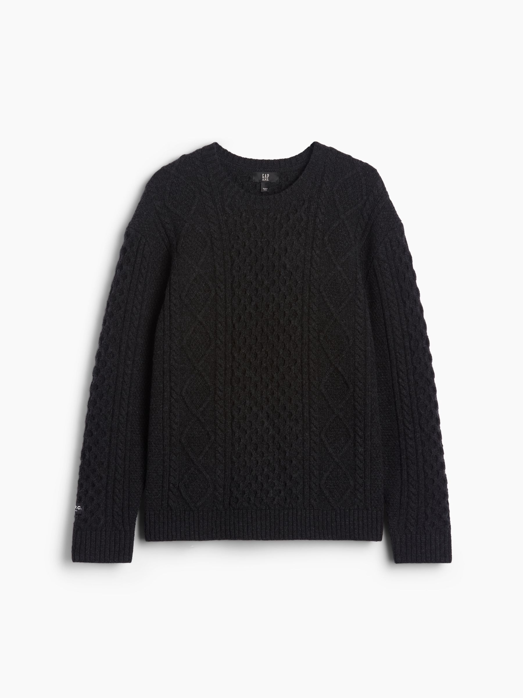 Gap x A.P.C. Dark Grey Wool Cable-Knit Jumper - Image 5 of 7