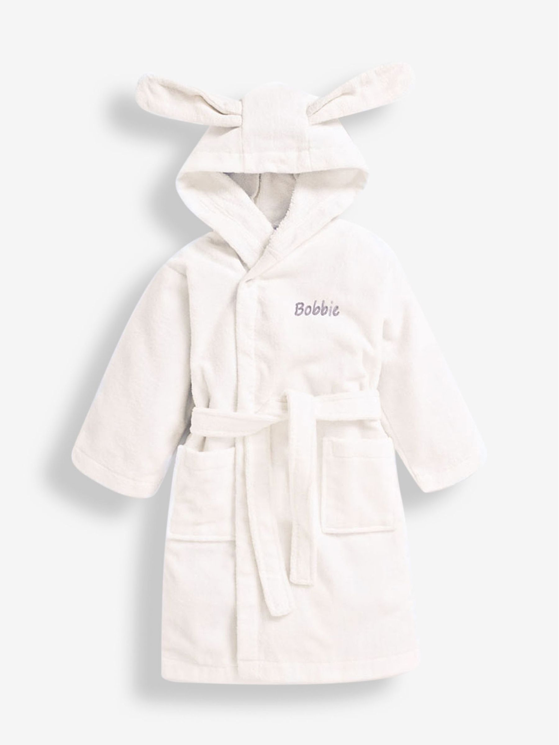 White Kids' Bunny Towelling Robe - Image 2 of 2