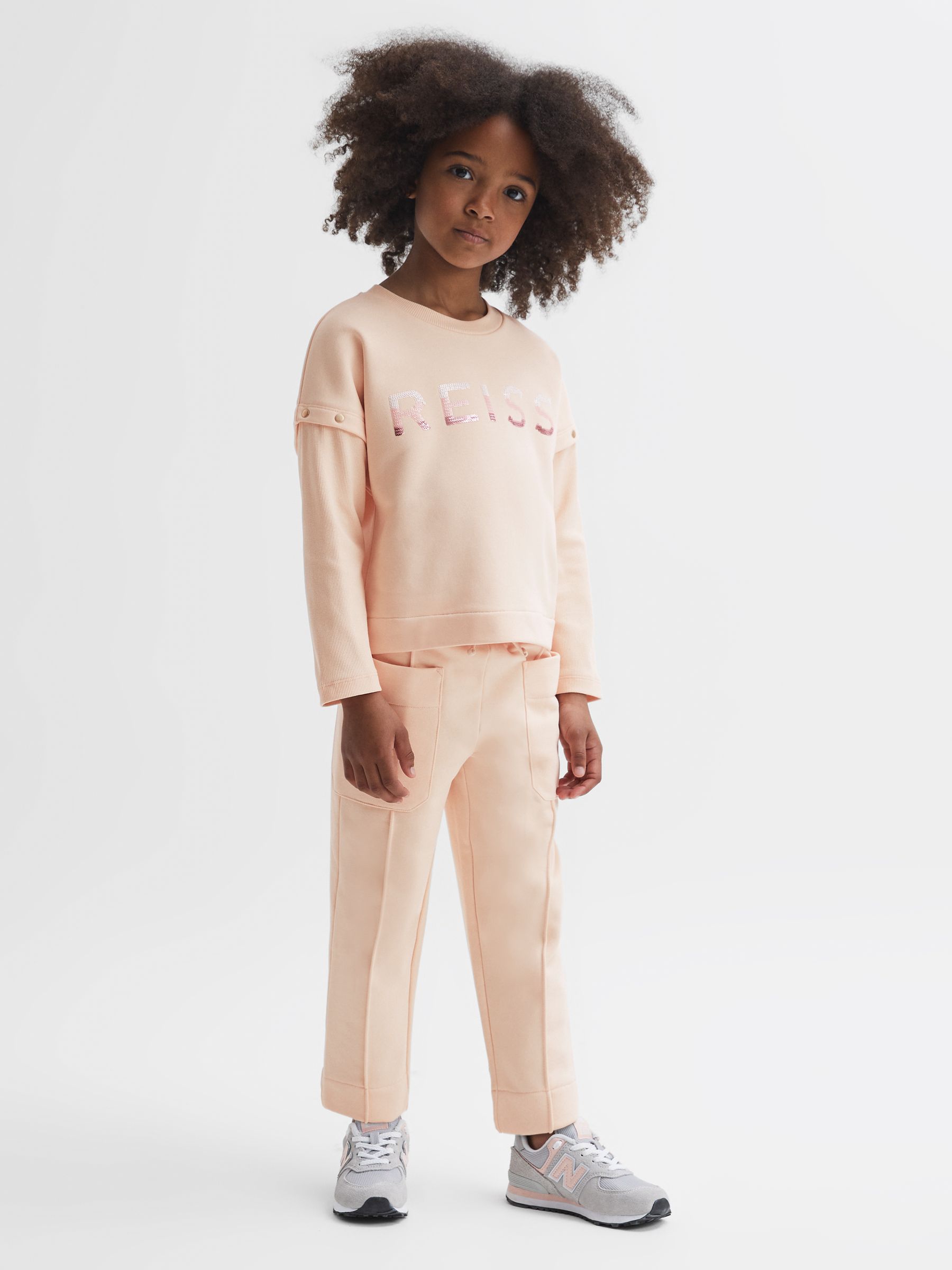 4-9 yrs Sequin Motif Jumper in Pink - Image 3 of 6