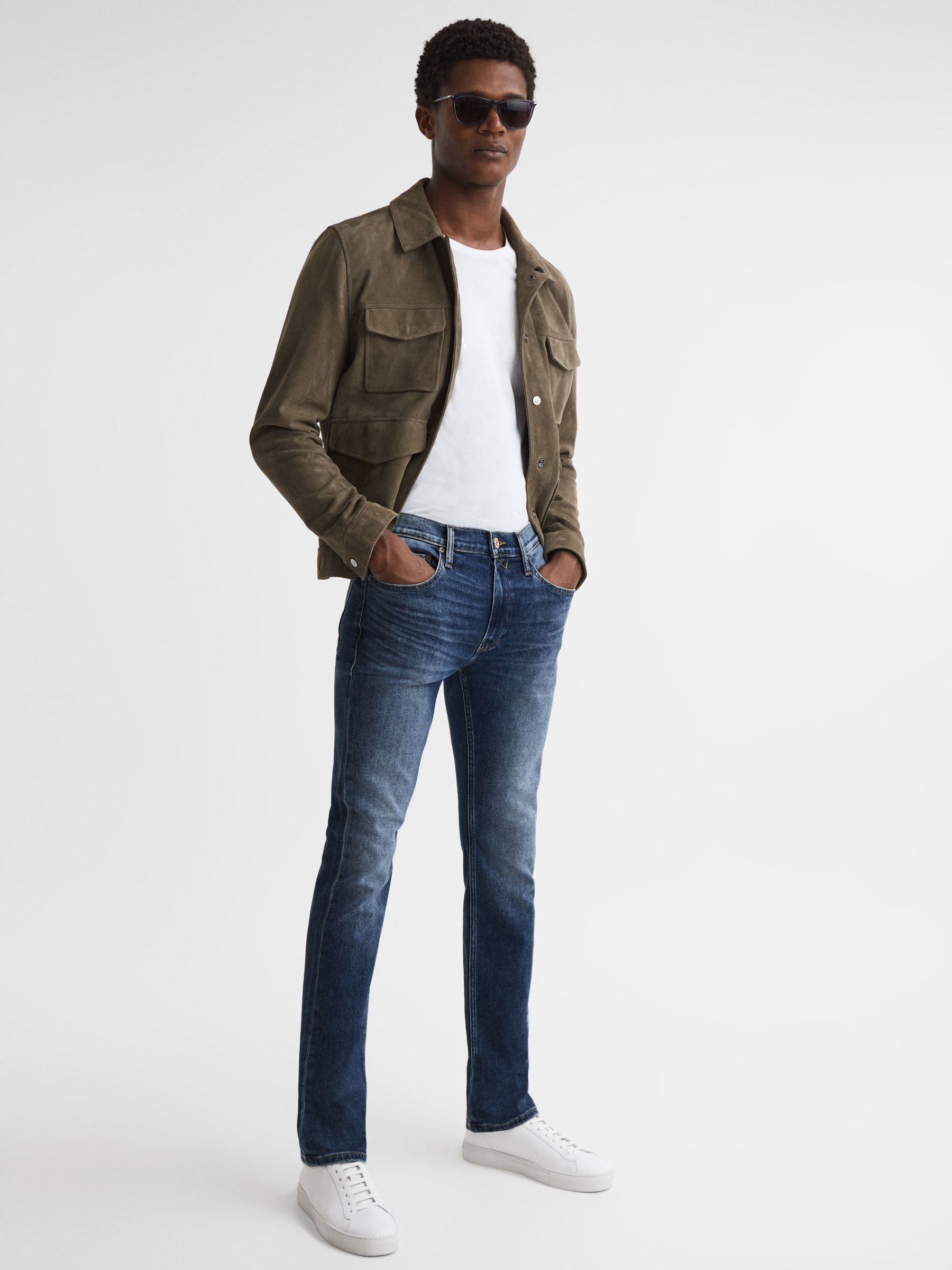 Paige Regular Fit Straight Leg Jeans in Woodcrest - Image 3 of 4