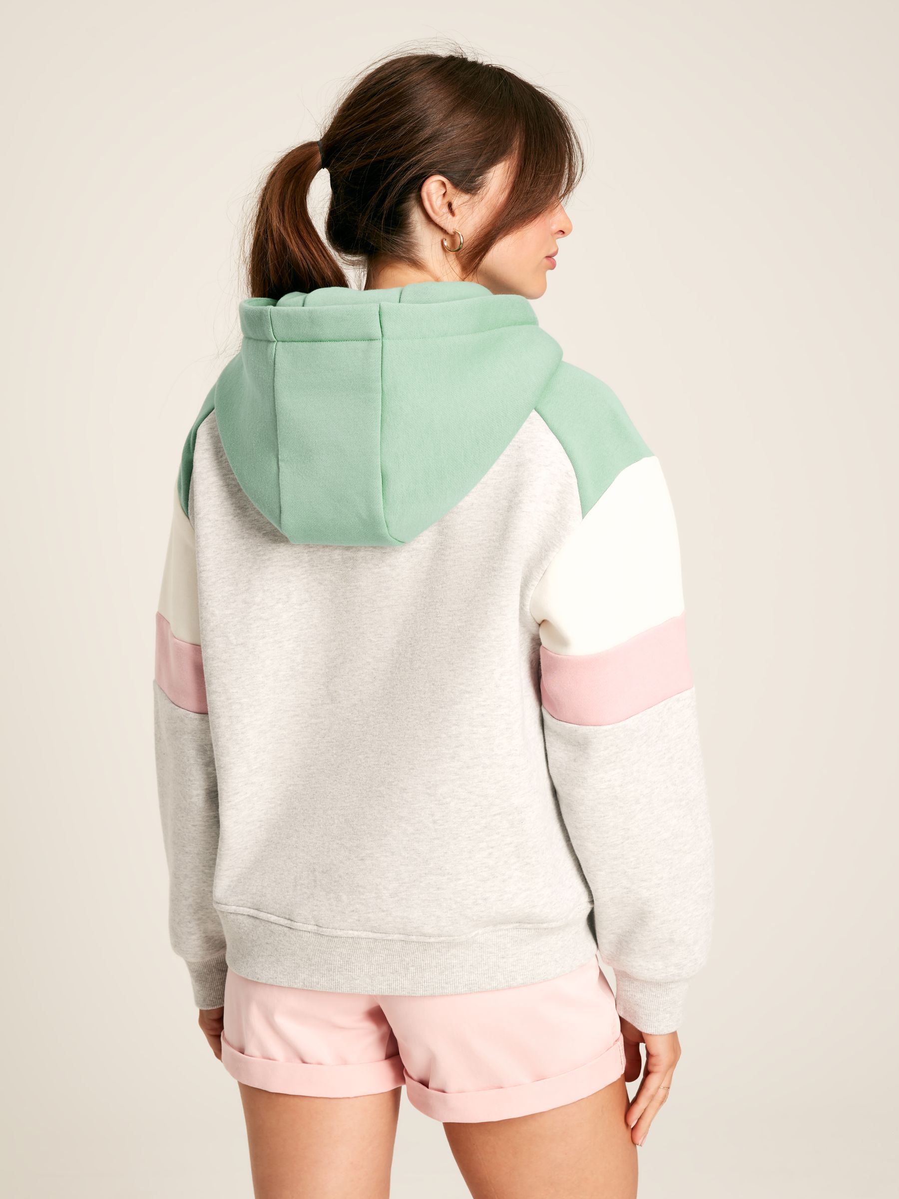 Milbourne Grey, Pink & White Embroidered Hoodie - Image 3 of 8