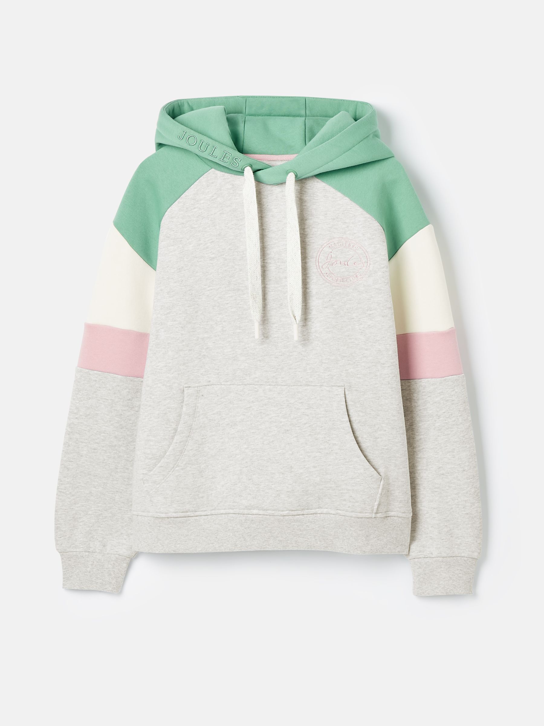 Milbourne Grey, Pink & White Embroidered Hoodie - Image 8 of 8