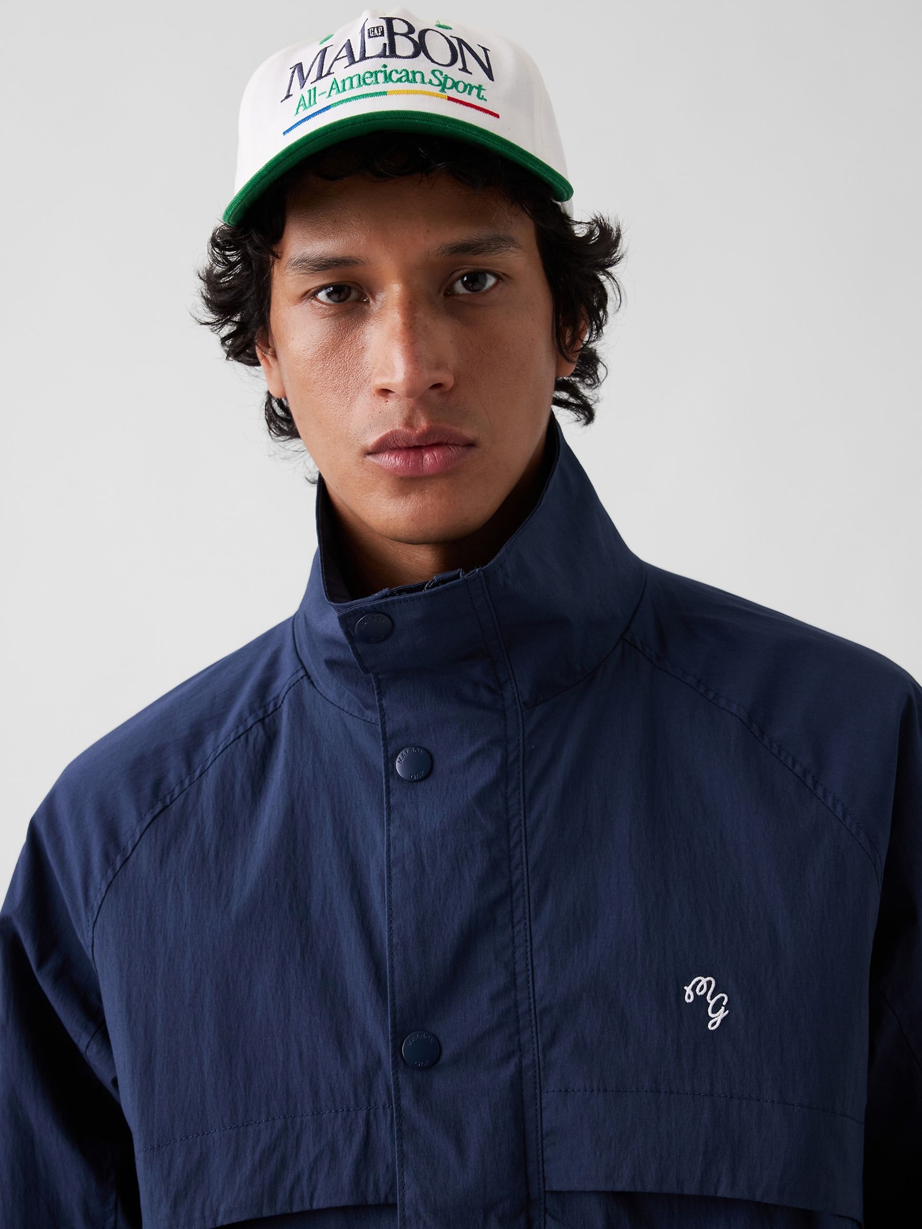 Gap x Malbon White/Green Logo Baseball Cap - Image 1 of 6