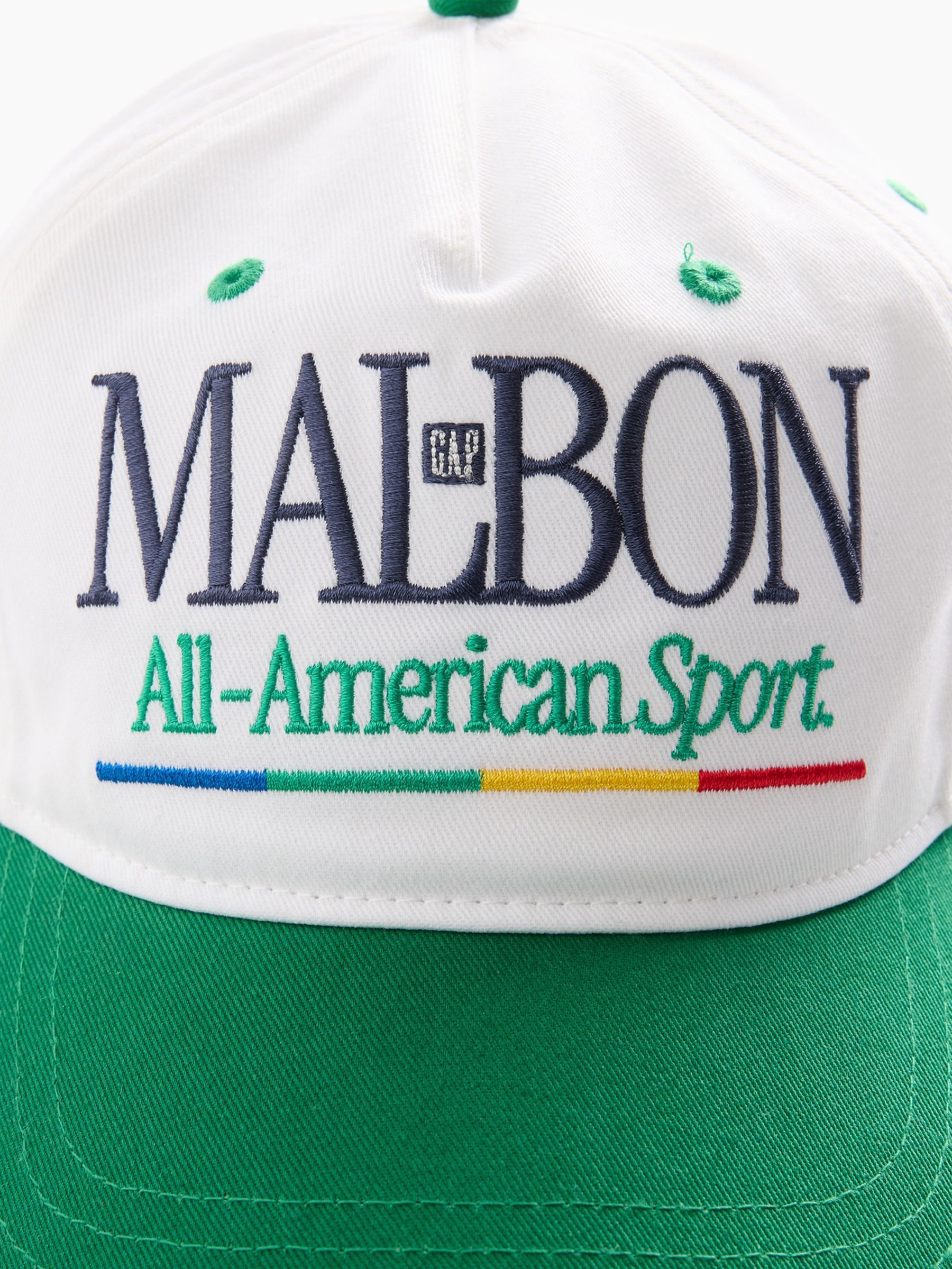 Gap x Malbon White/Green Logo Baseball Cap - Image 5 of 6