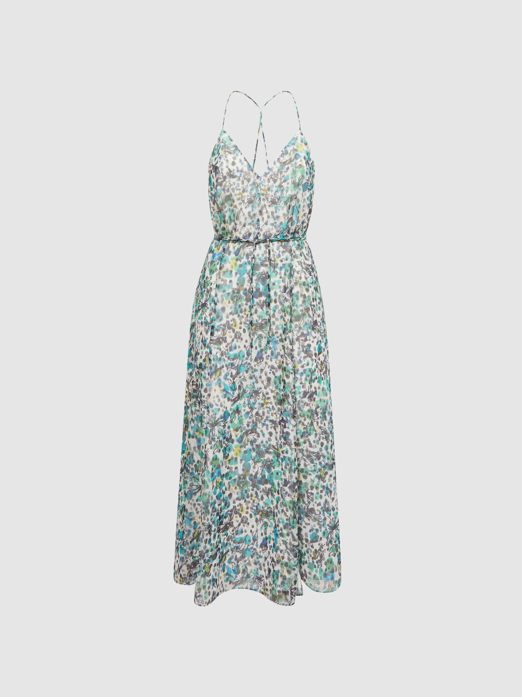 Floral Printed Midi Dress in Blue - Image 2 of 5