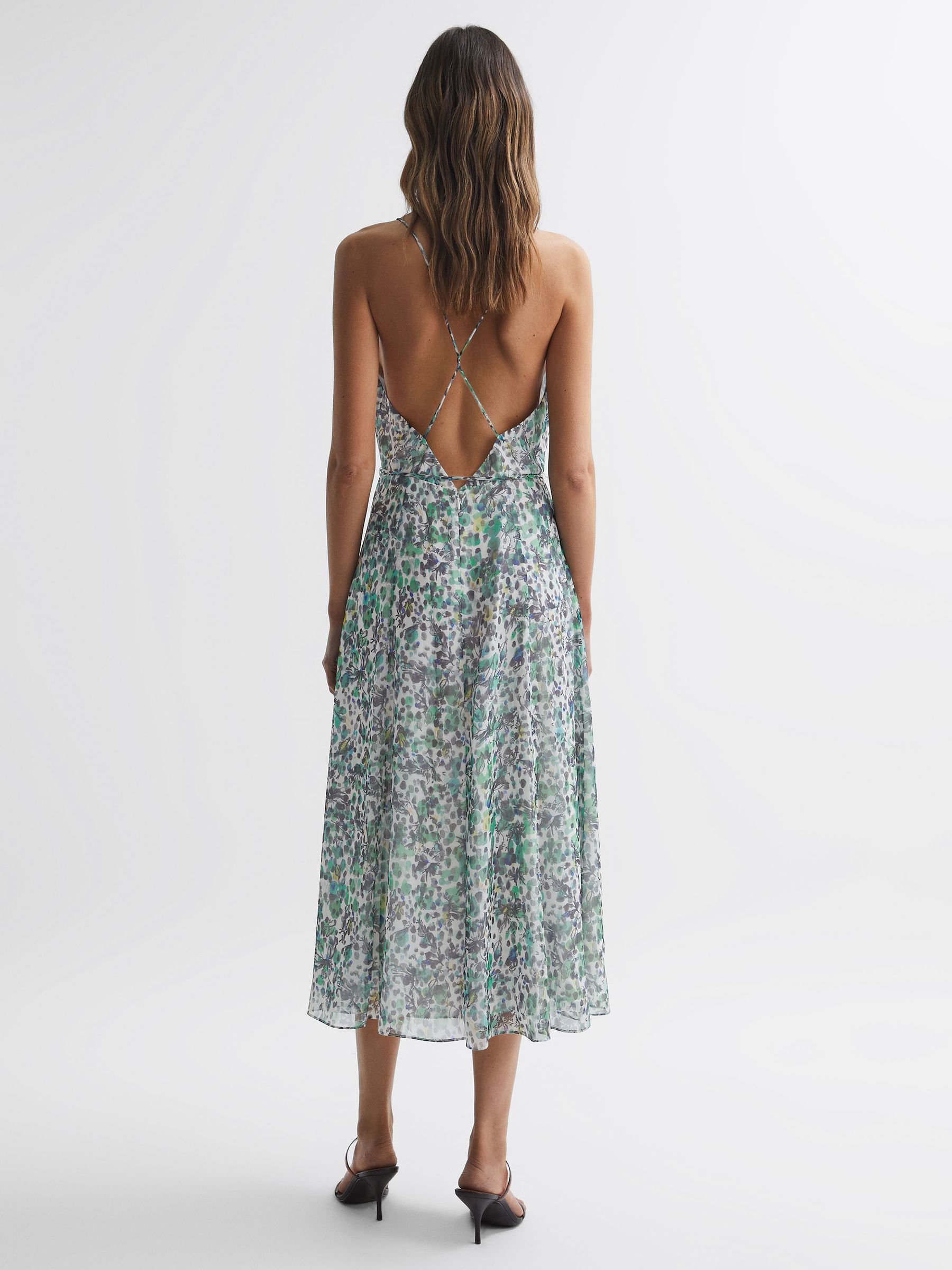 Floral Printed Midi Dress in Blue - Image 5 of 5