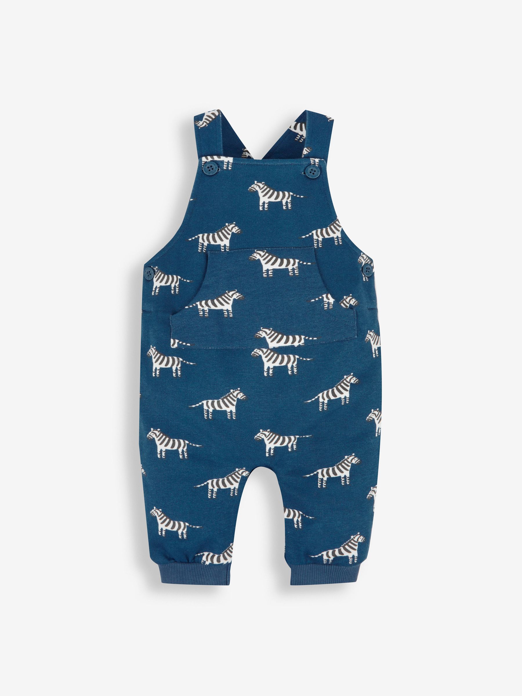 Indigo Blue Zebra Dungarees & Stripe Top Set - Image 3 of 5
