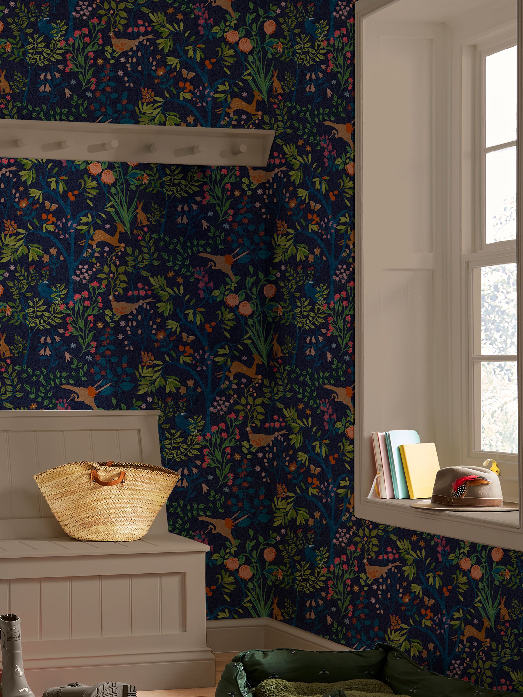 Blue Enchanted Woodland Wallpaper - Image 1 of 3
