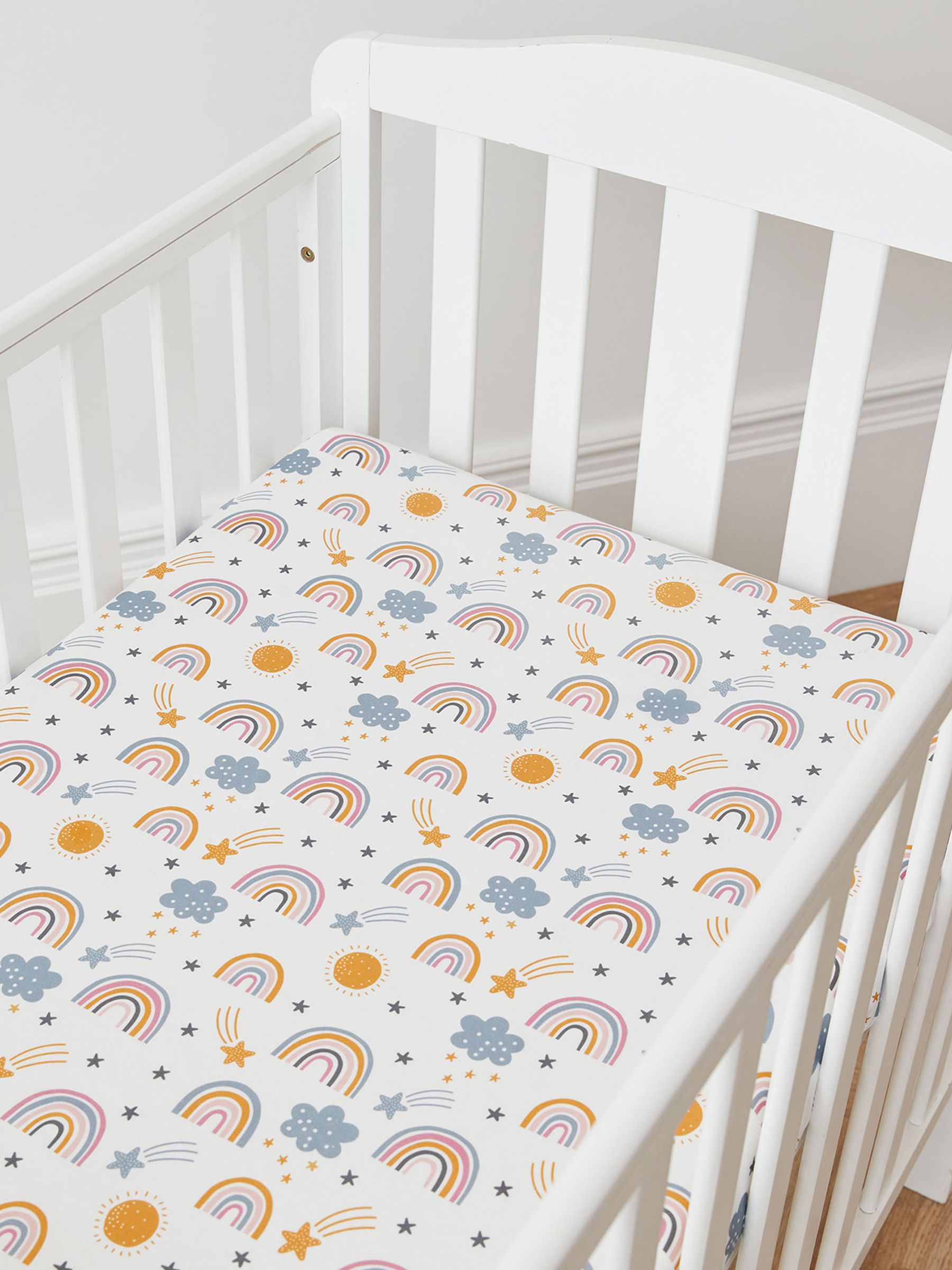 2-Pack Kabode Rainbow Cot Bed Fitted Sheet - Image 2 of 2