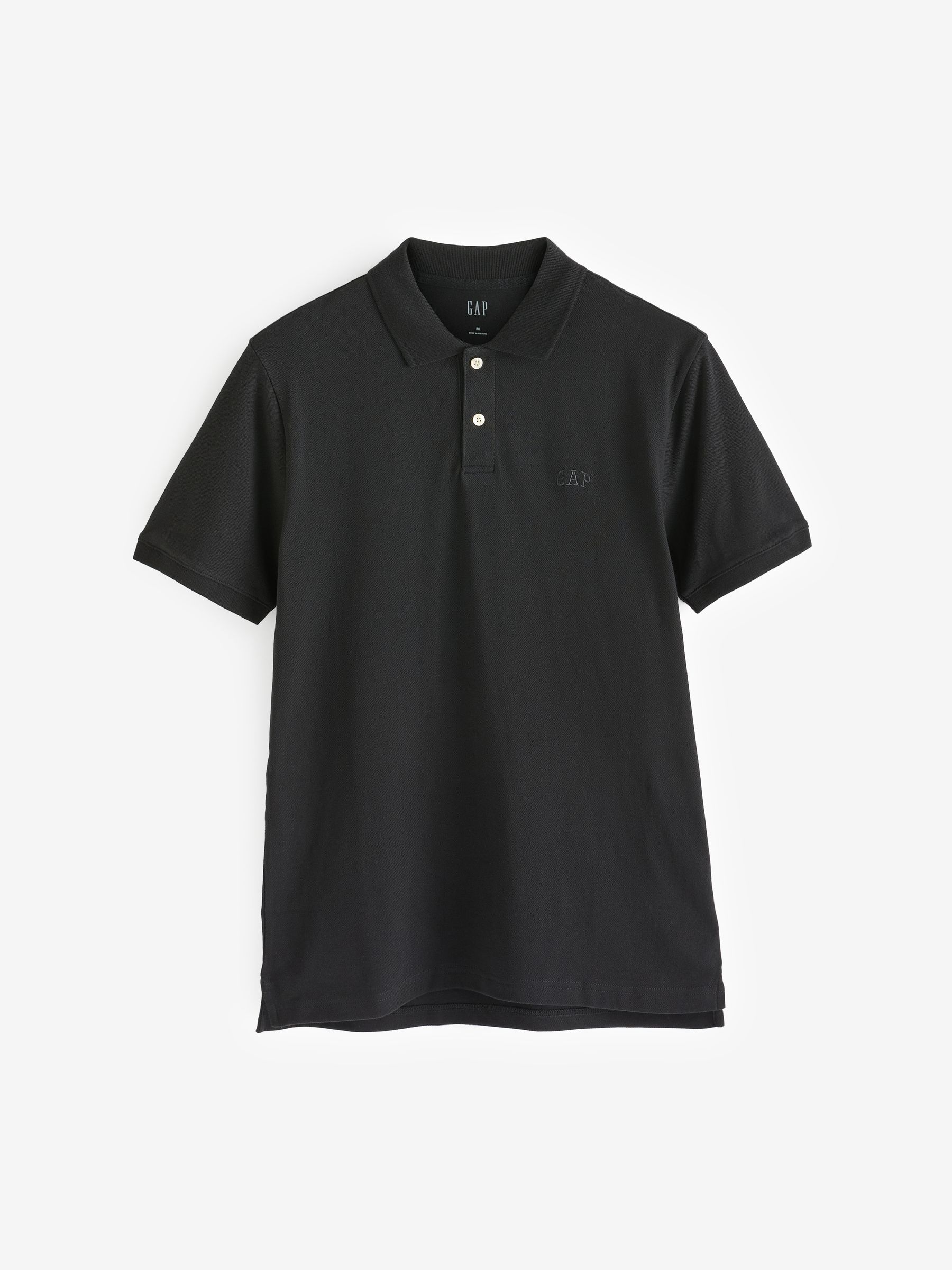 Black Pique Logo 100% Cotton Short Sleeve Polo Shirt - Image 2 of 8