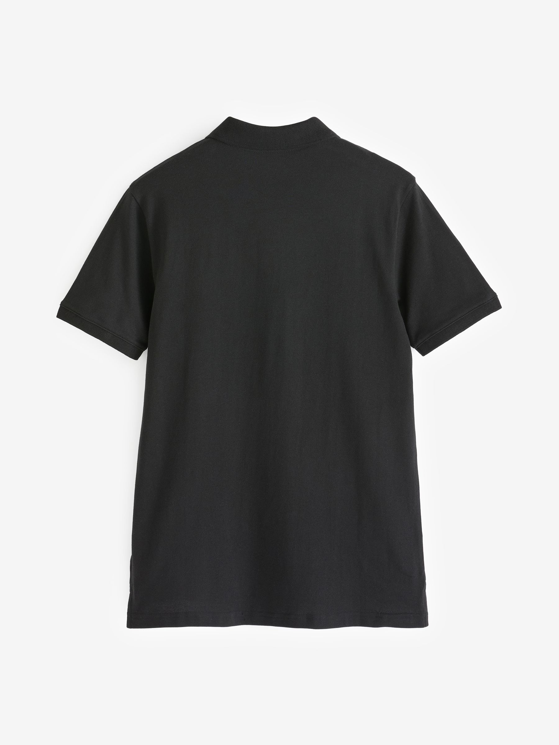 Black Pique Logo 100% Cotton Short Sleeve Polo Shirt - Image 3 of 8