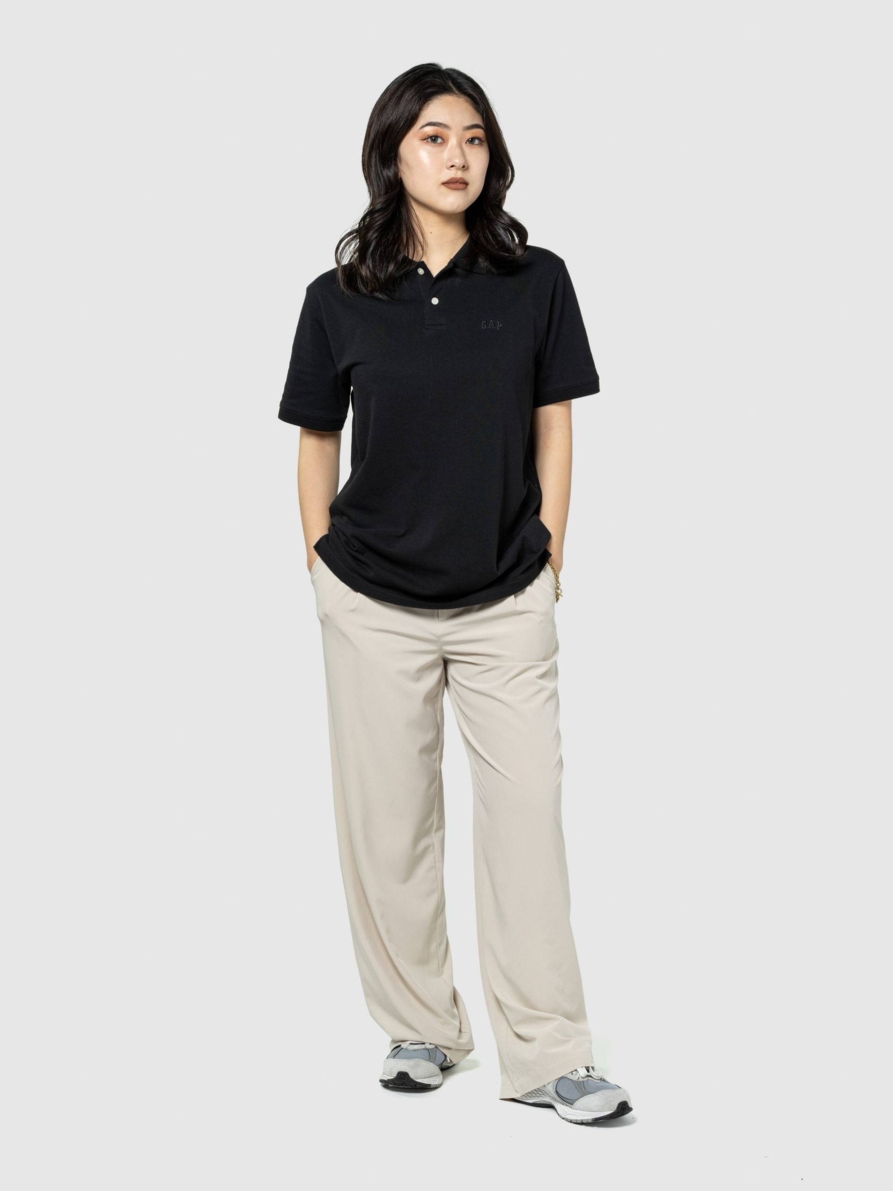 Black Pique Logo 100% Cotton Short Sleeve Polo Shirt - Image 5 of 8