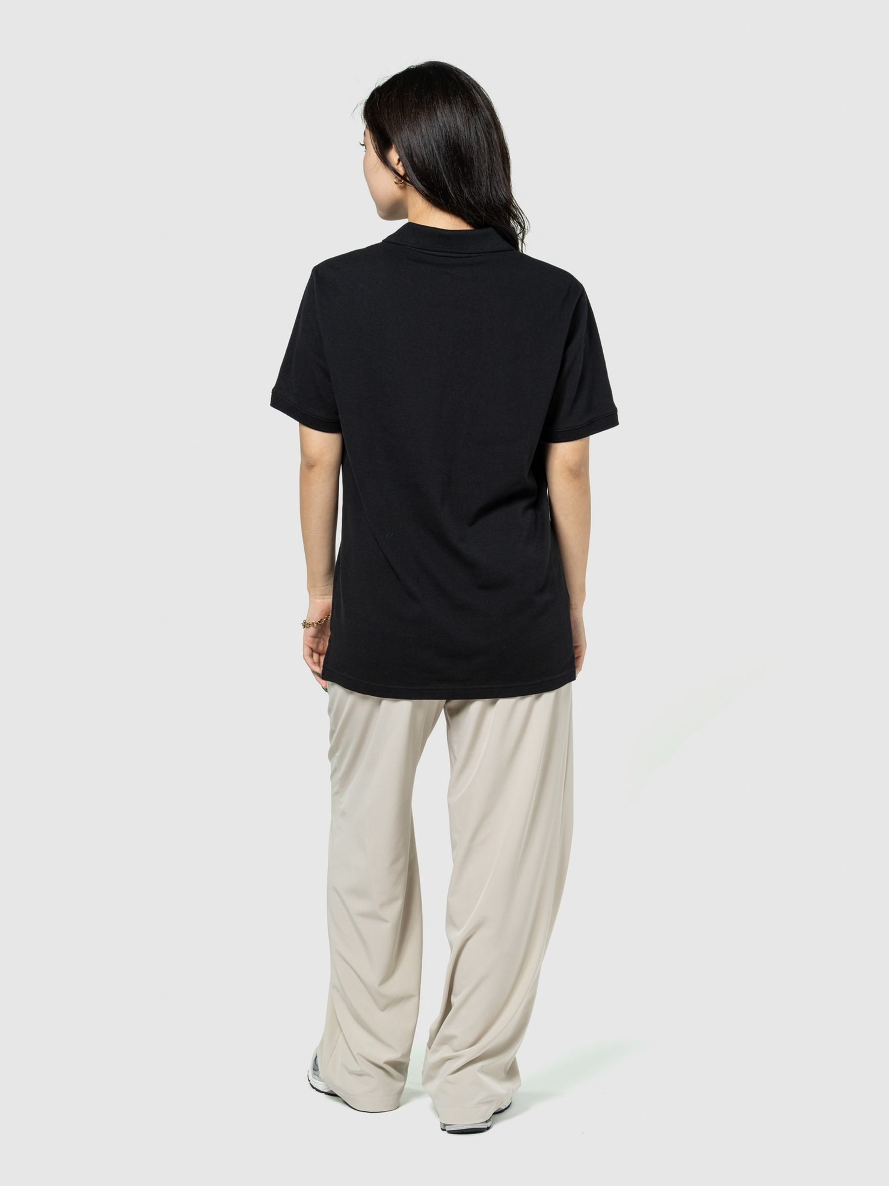 Black Pique Logo 100% Cotton Short Sleeve Polo Shirt - Image 6 of 8