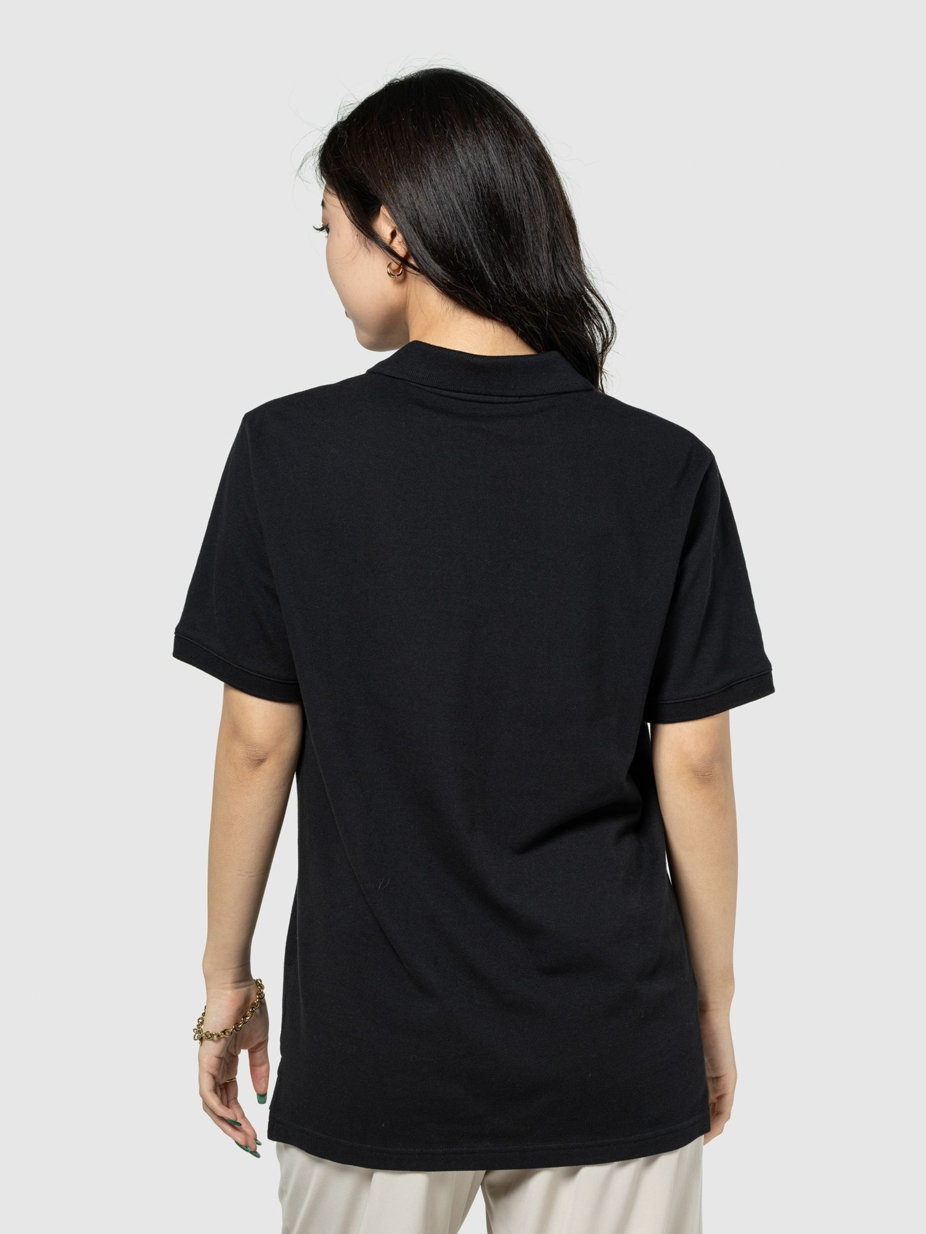 Black Pique Logo 100% Cotton Short Sleeve Polo Shirt - Image 8 of 8