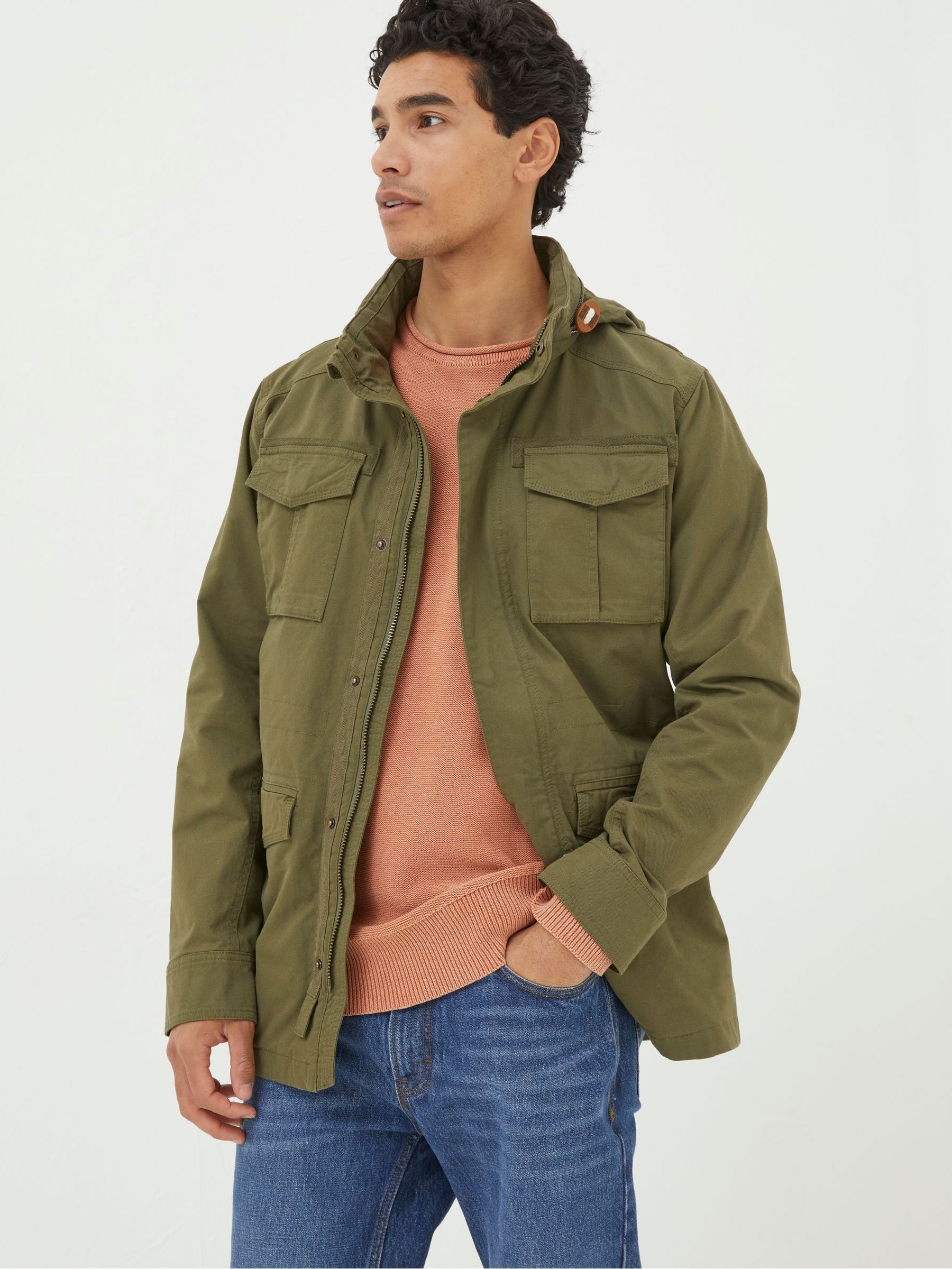 Calcot Green Cotton 4 Pocket Jacket - Image 1 of 5