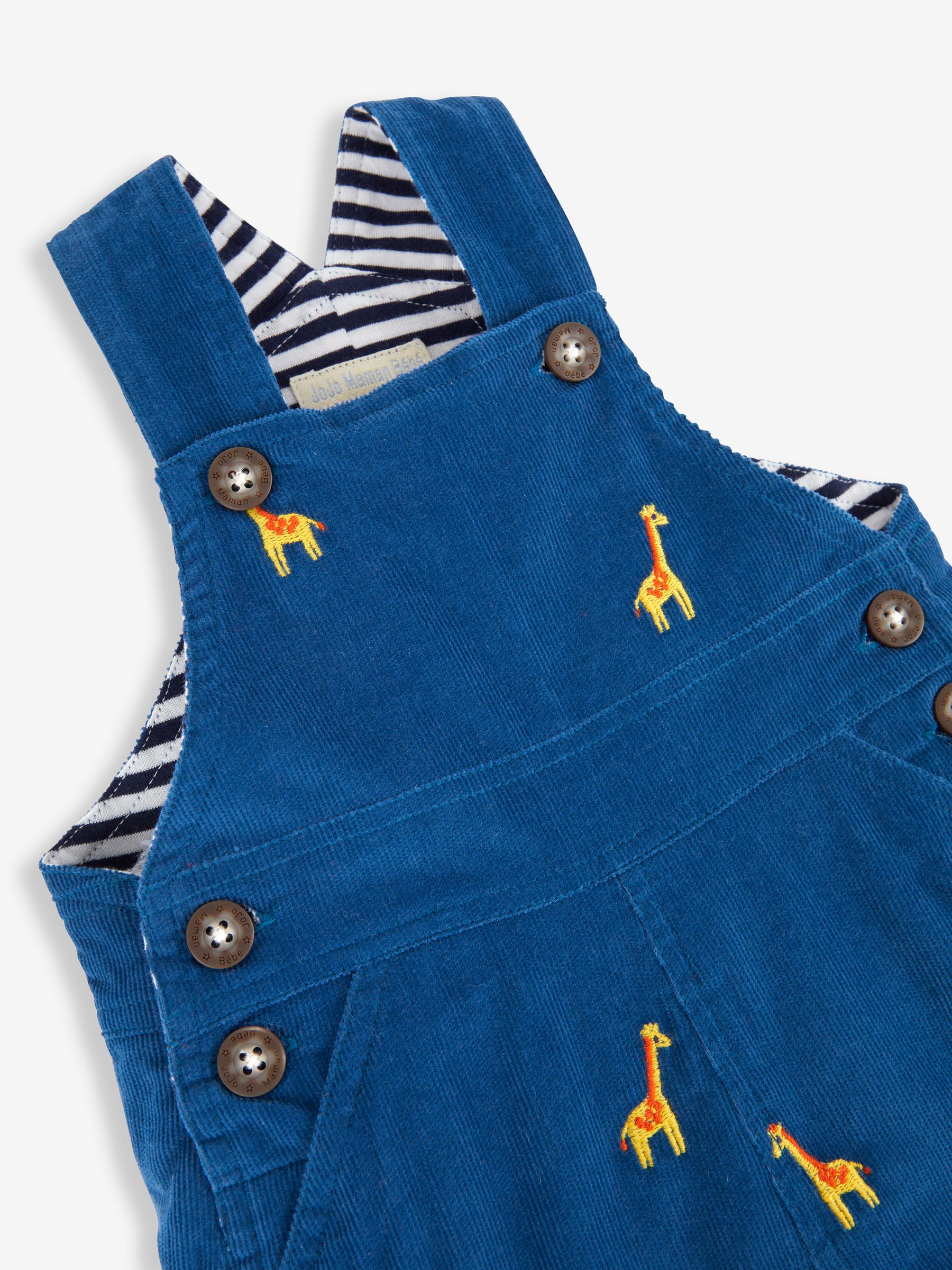 Blue Giraffe Embroidered Cord Dungarees - Image 2 of 3