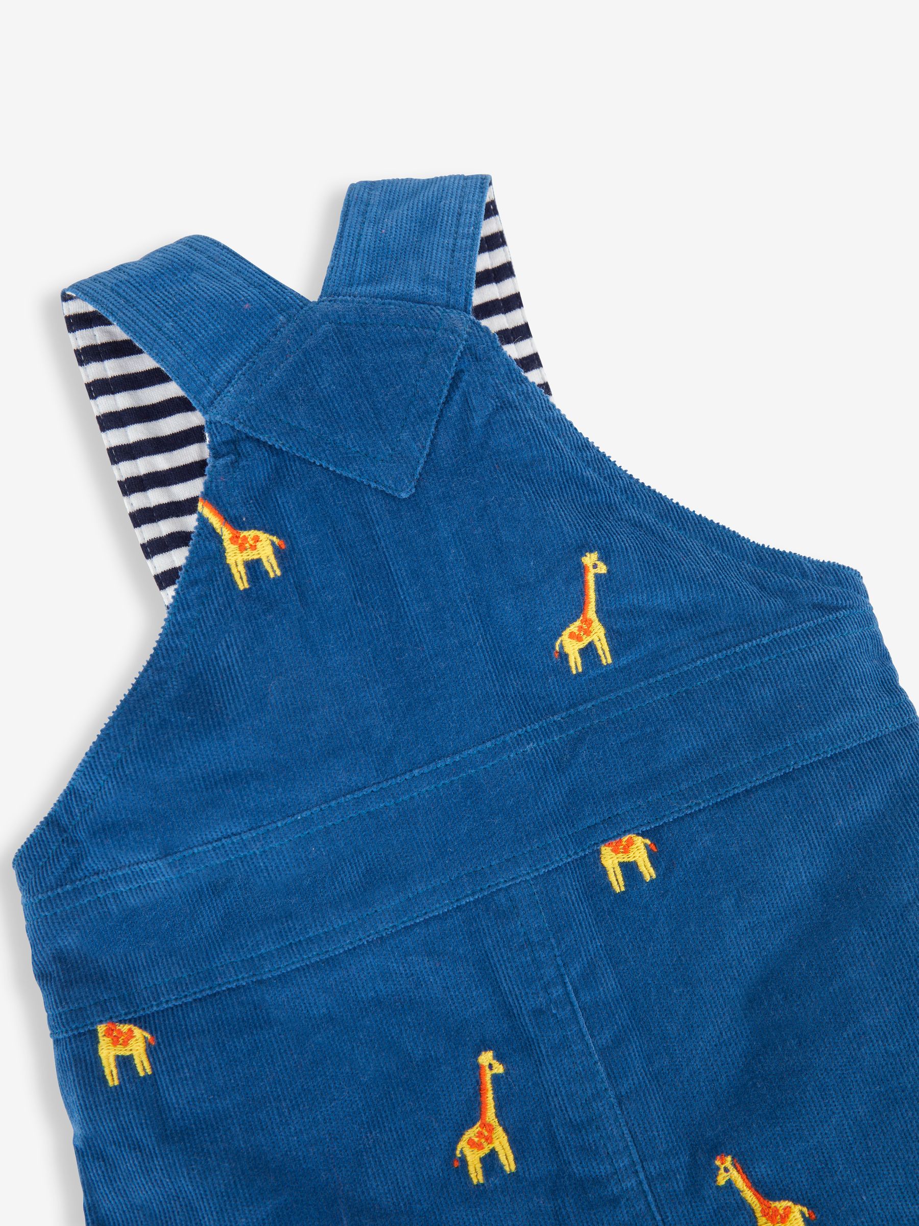 Blue Giraffe Embroidered Cord Dungarees - Image 3 of 3