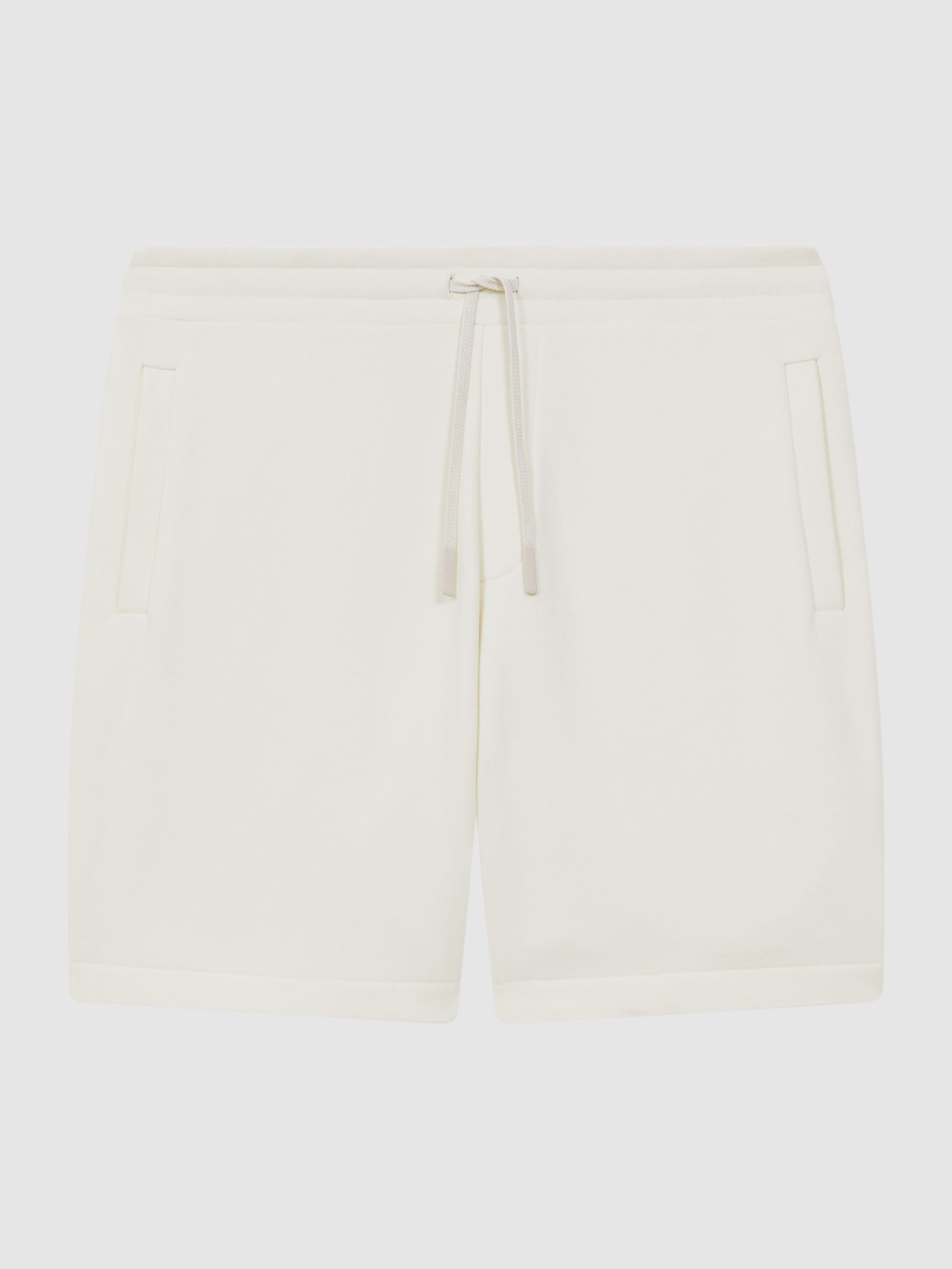 Cotton Drawstring Shorts in Ecru - Image 2 of 5