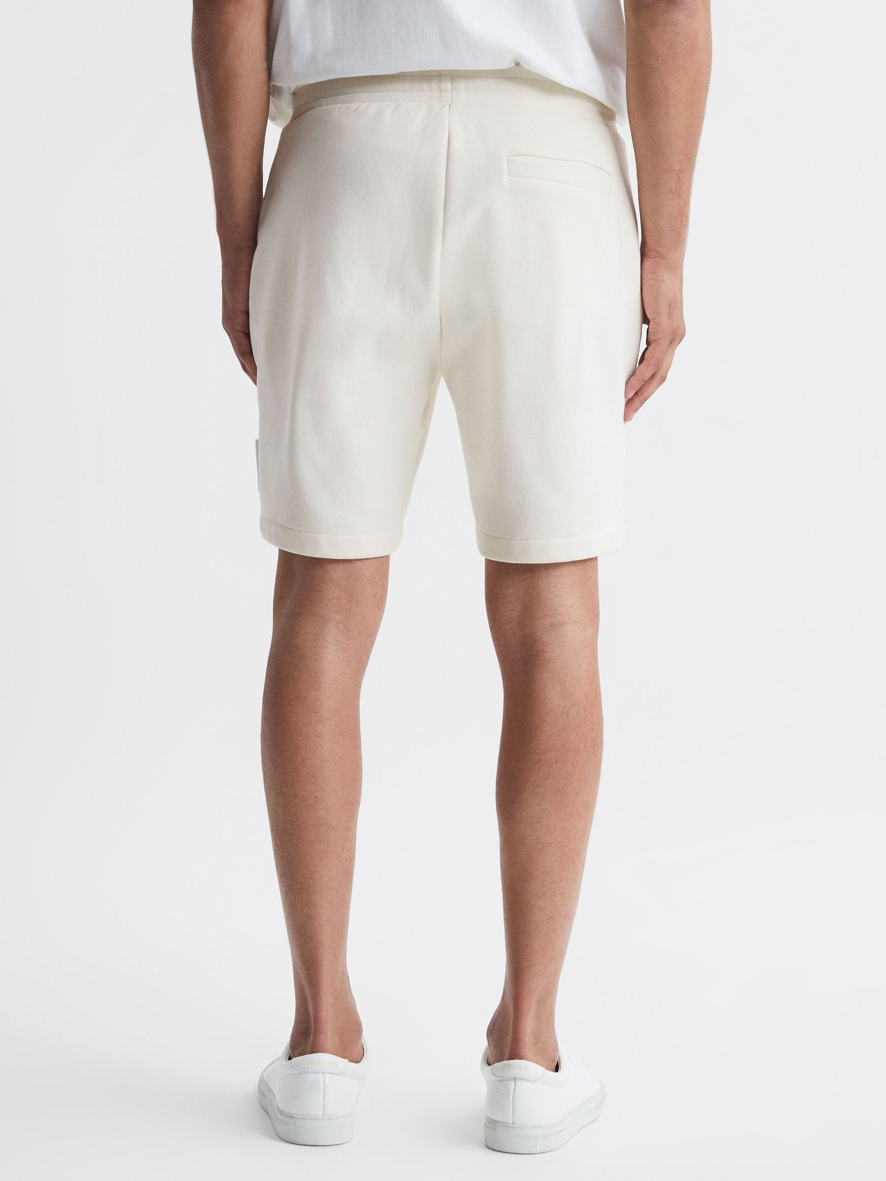 Cotton Drawstring Shorts in Ecru - Image 5 of 5