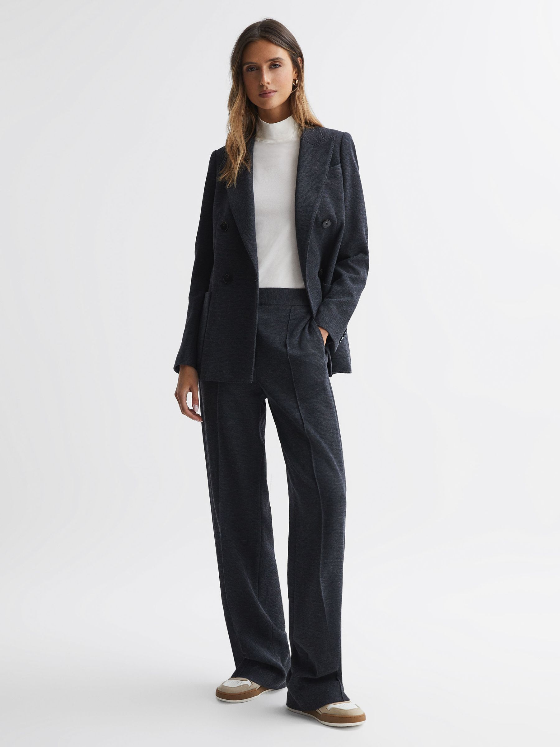 High Neck Short Sleeve T-Shirt in Ivory - Image 5 of 5