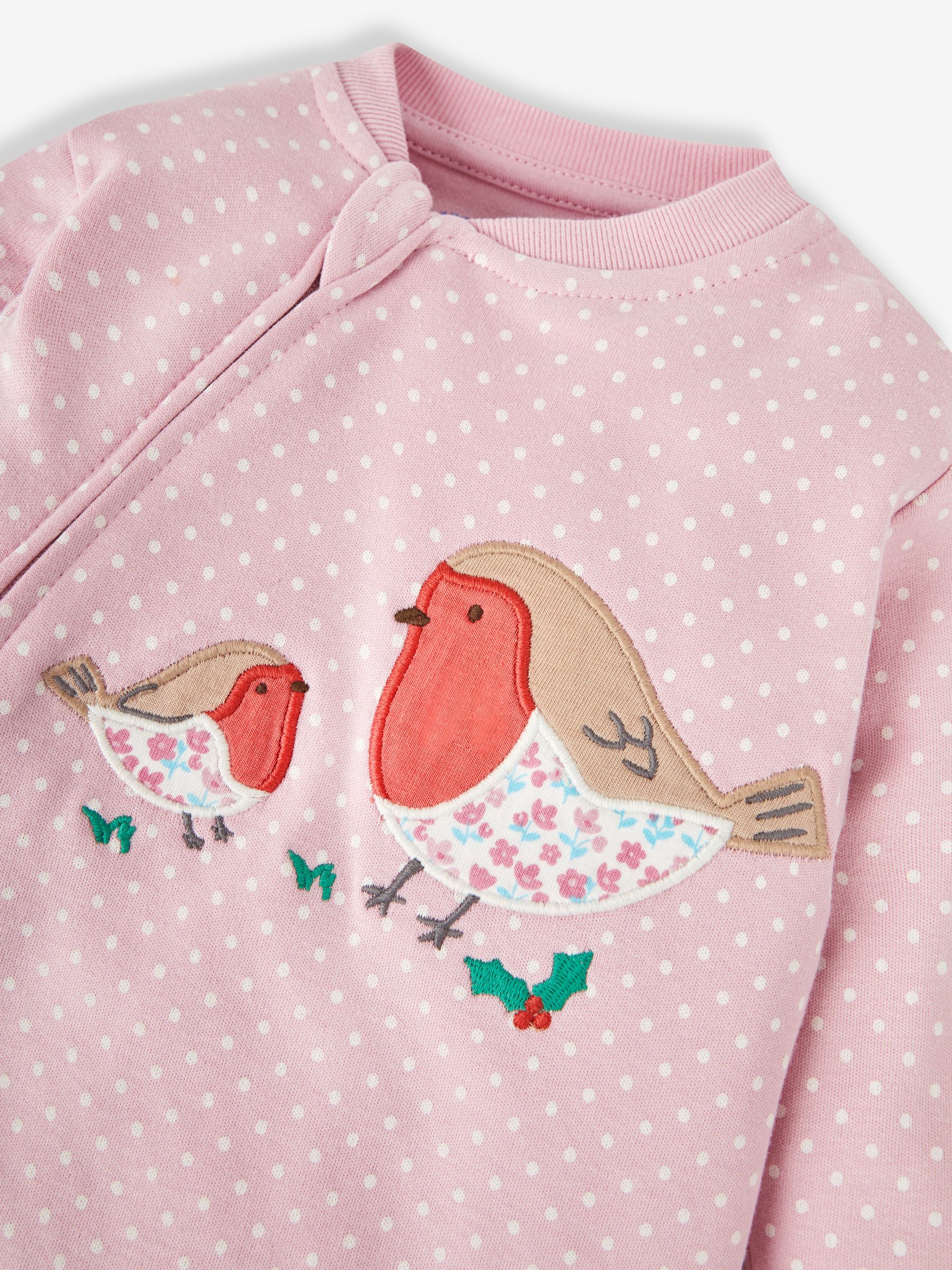 Pink Robin Appliqué Zip Sleepsuit - Image 4 of 4