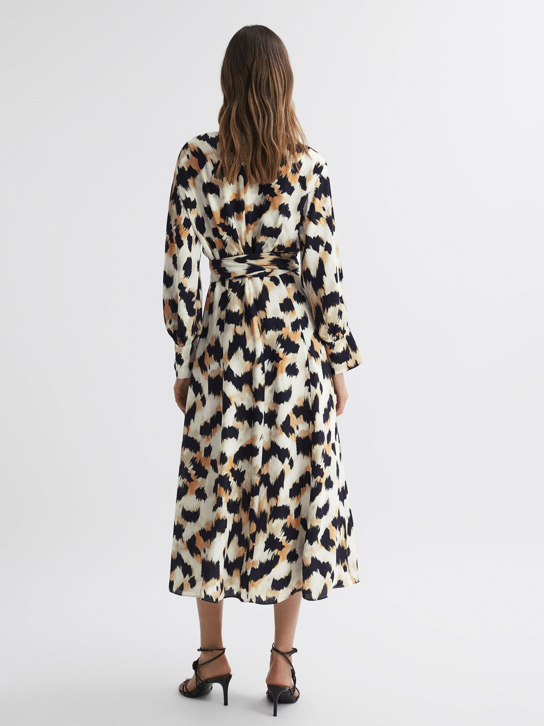 Animal Print Midi Dress in Black/White - image 4