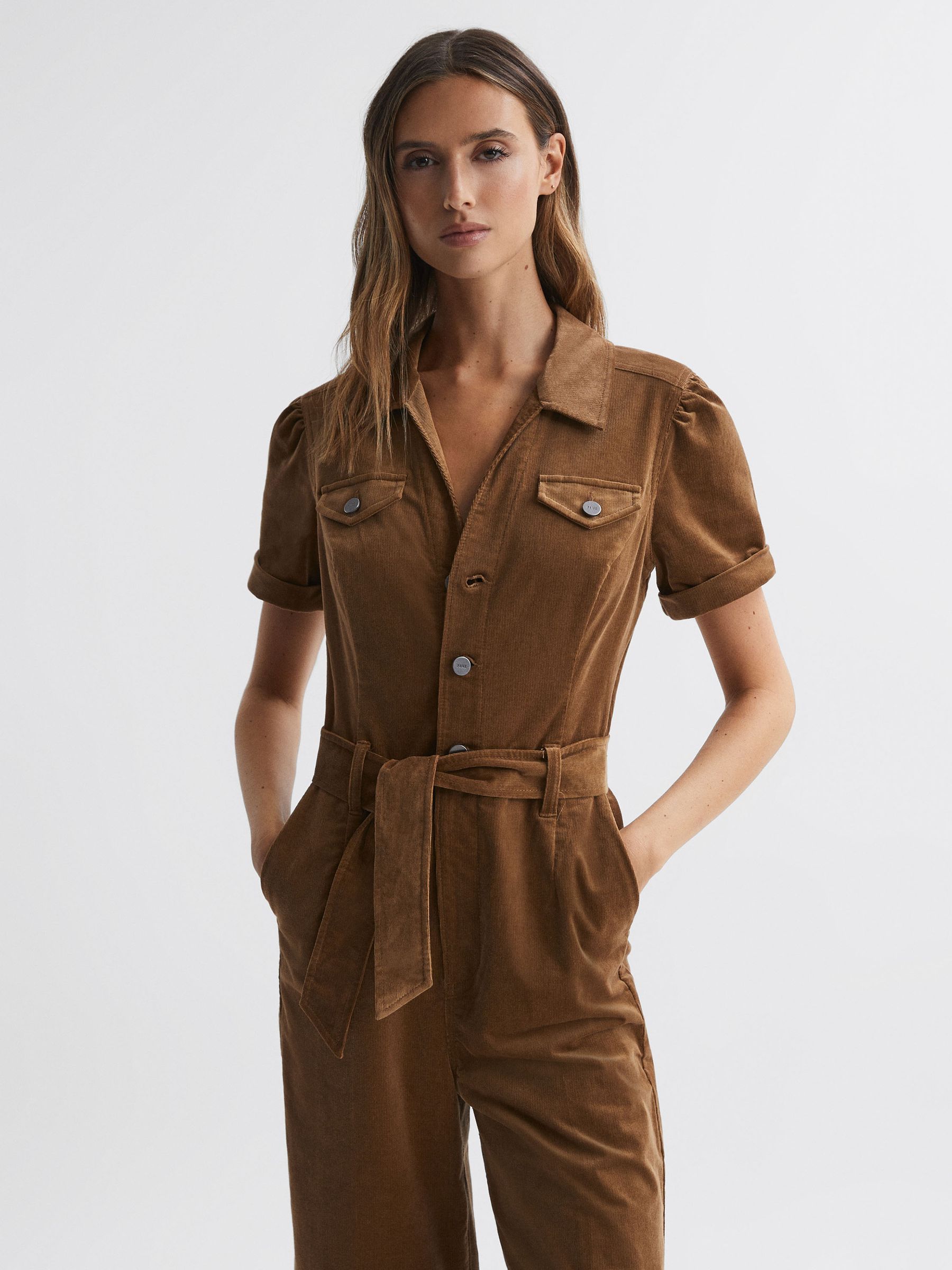 Paige Cropped Jumpsuit in Toasted Coconut - Image 3 of 5