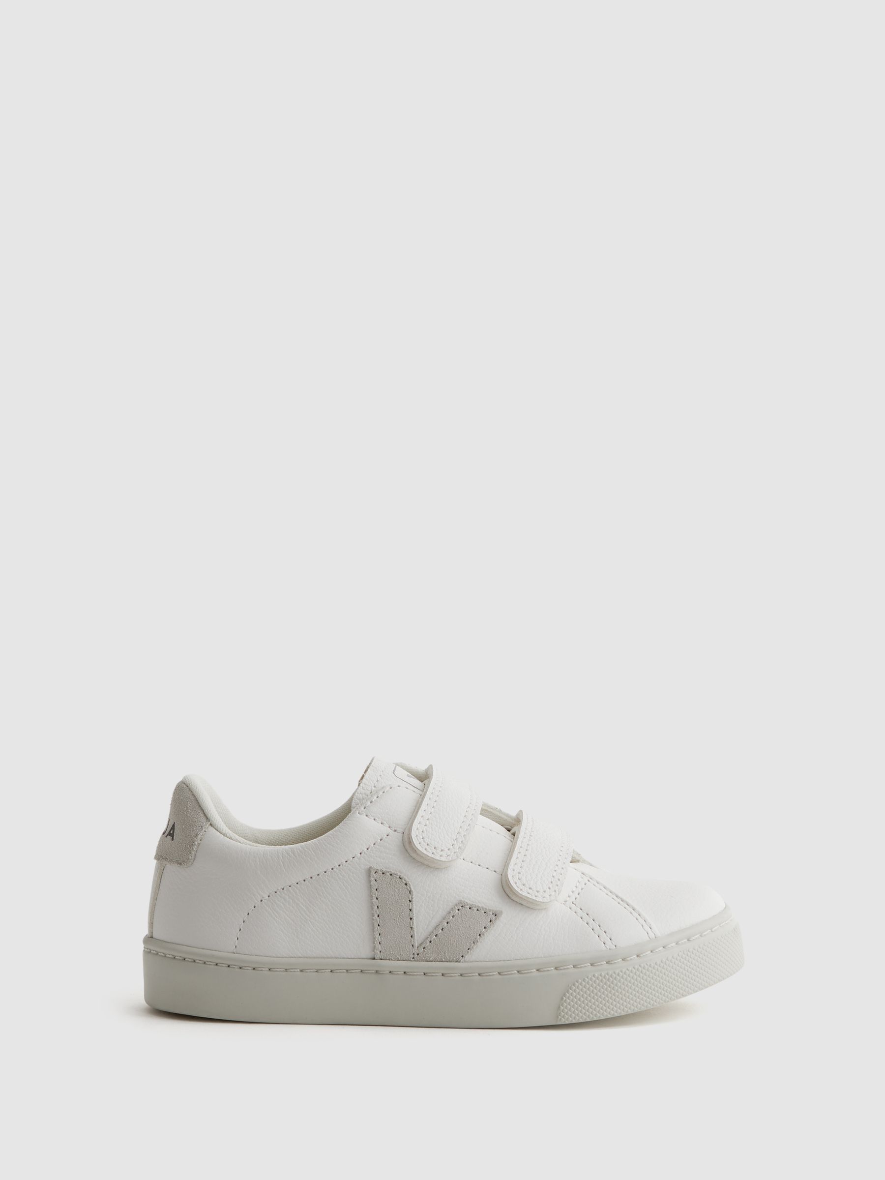 Veja Leather Velcro Trainers in White/Natural - Image 1 of 6