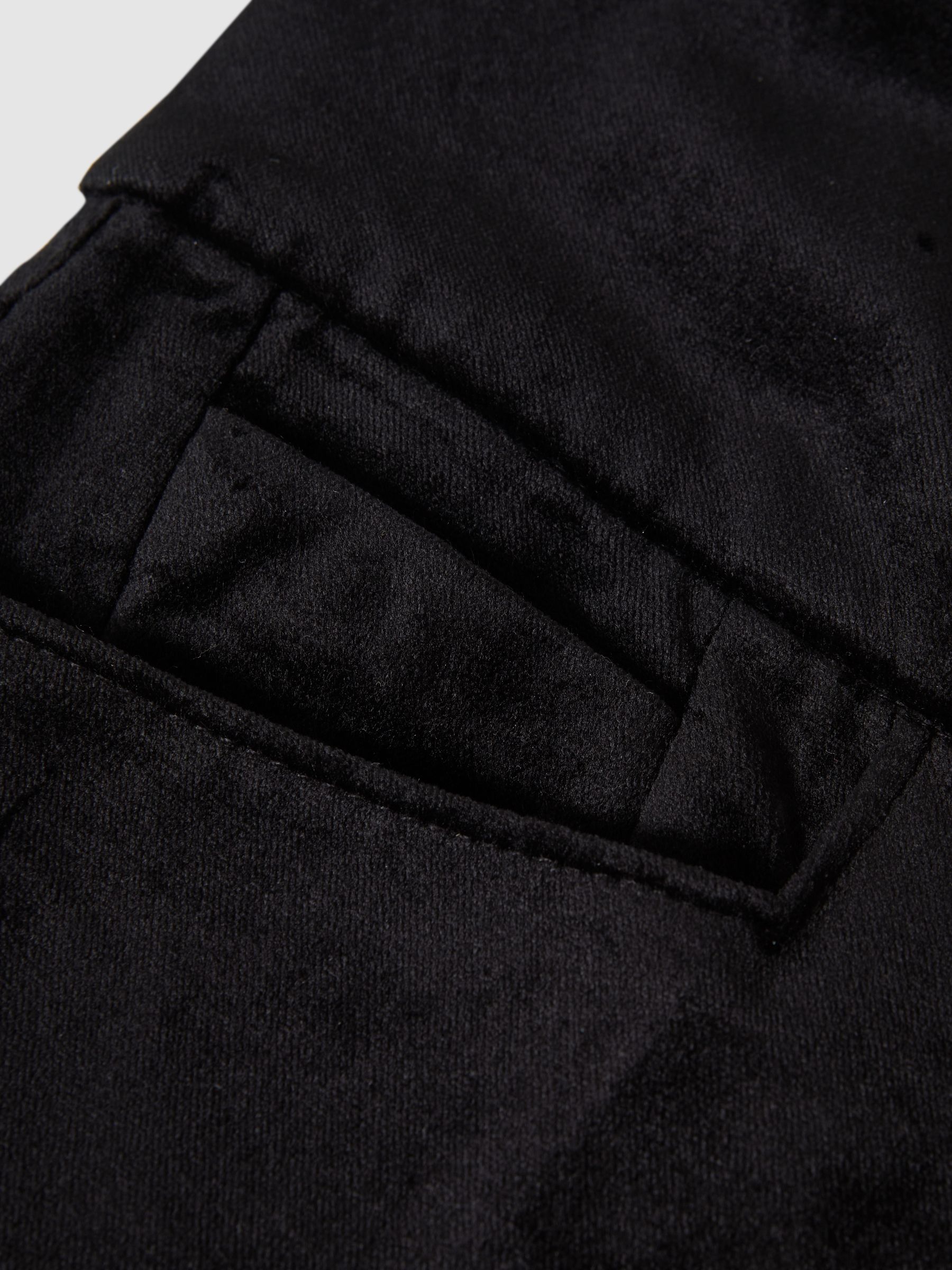 Paige Velvet Flared High Rise Jeans in Black - Image 5 of 5