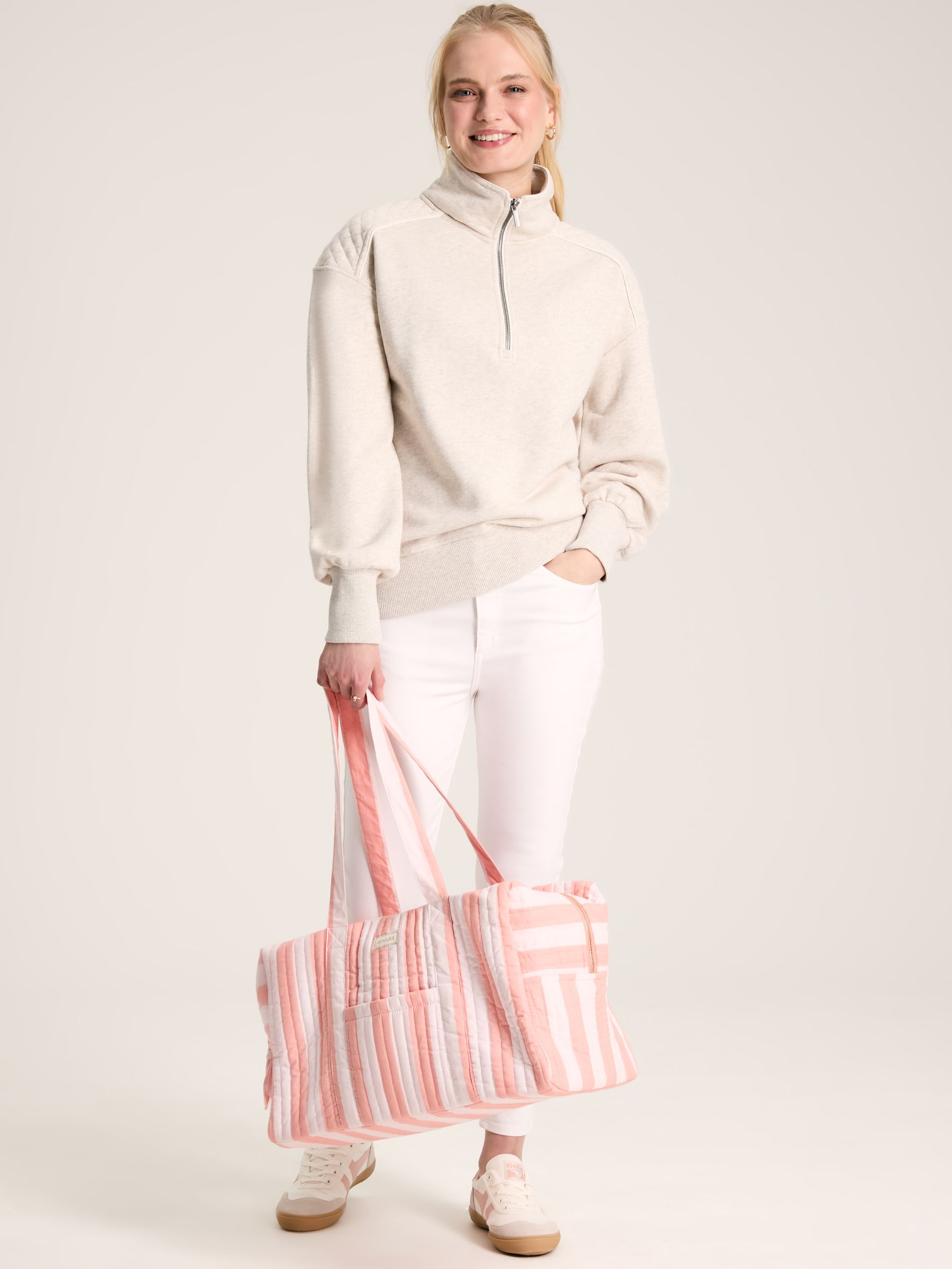 Racquet Oat marl Cotton Quarter Zip Sweatshirt - Image 3 of 7