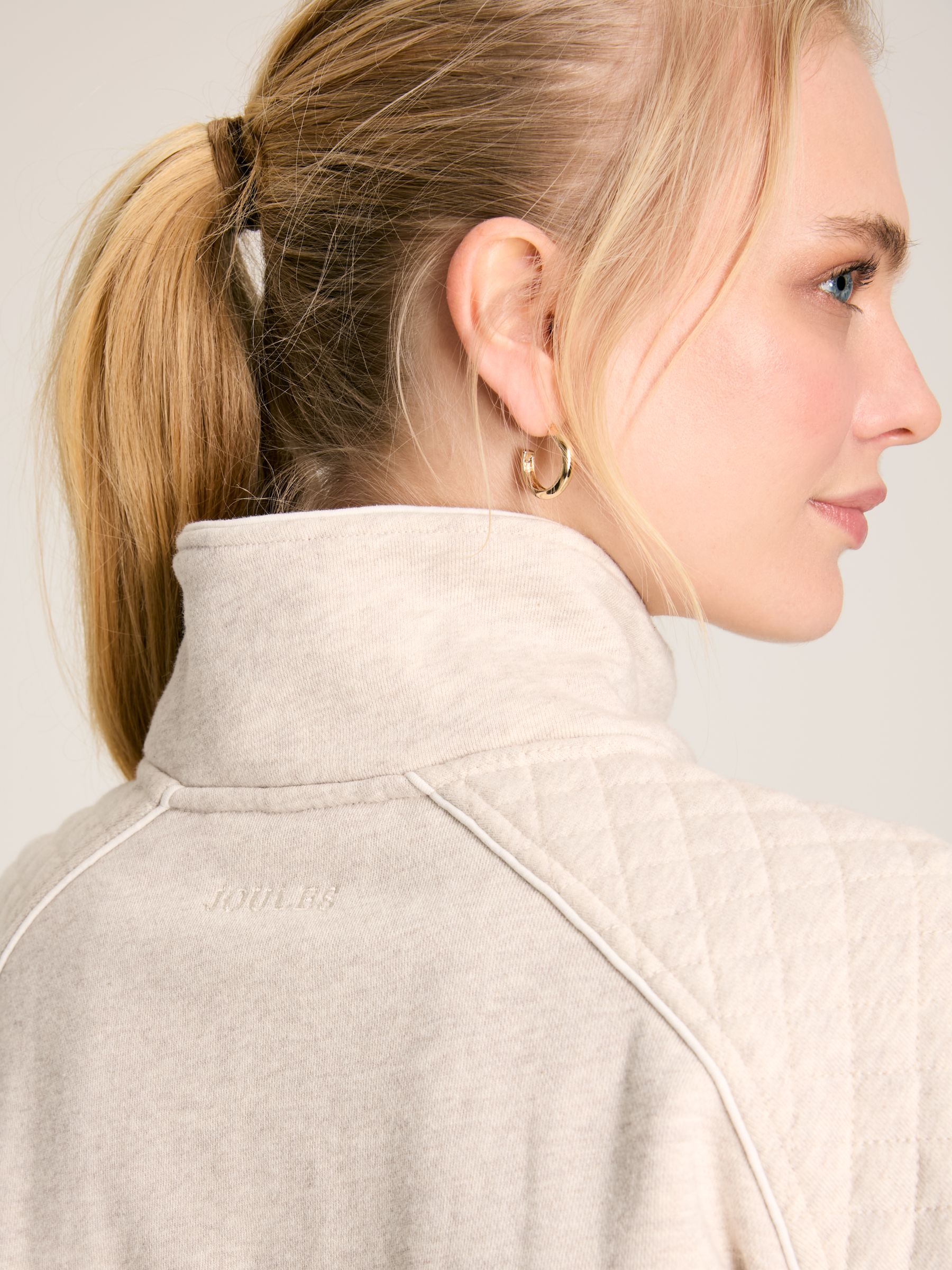 Racquet Oat marl Cotton Quarter Zip Sweatshirt - Image 5 of 7