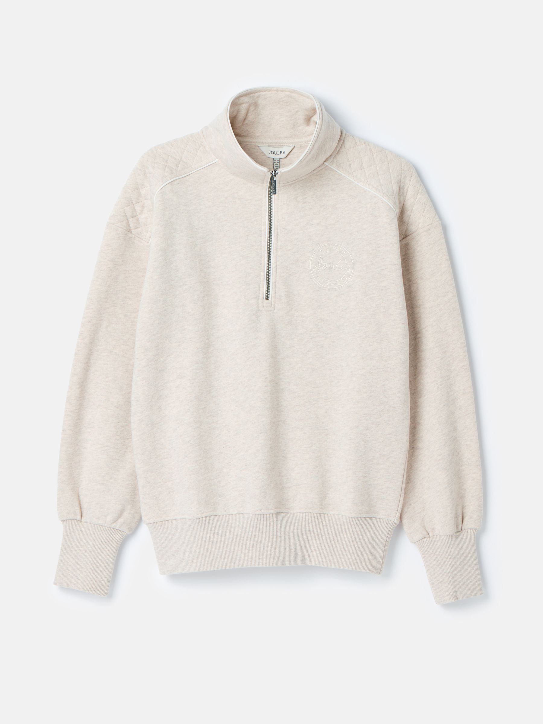 Racquet Oat marl Cotton Quarter Zip Sweatshirt - Image 7 of 7