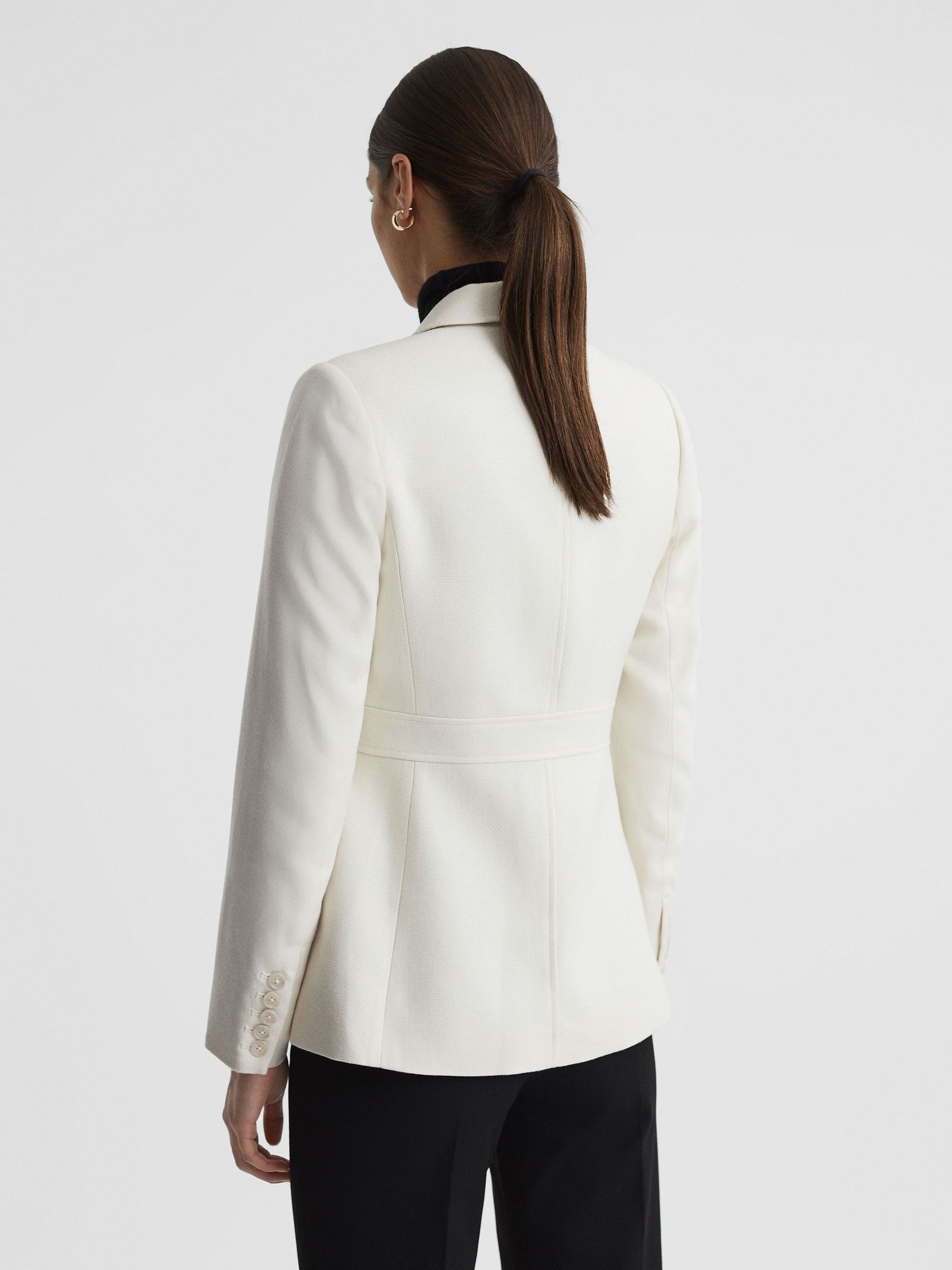 Paige Single Breasted Blazer in Ivory - Image 4 of 5