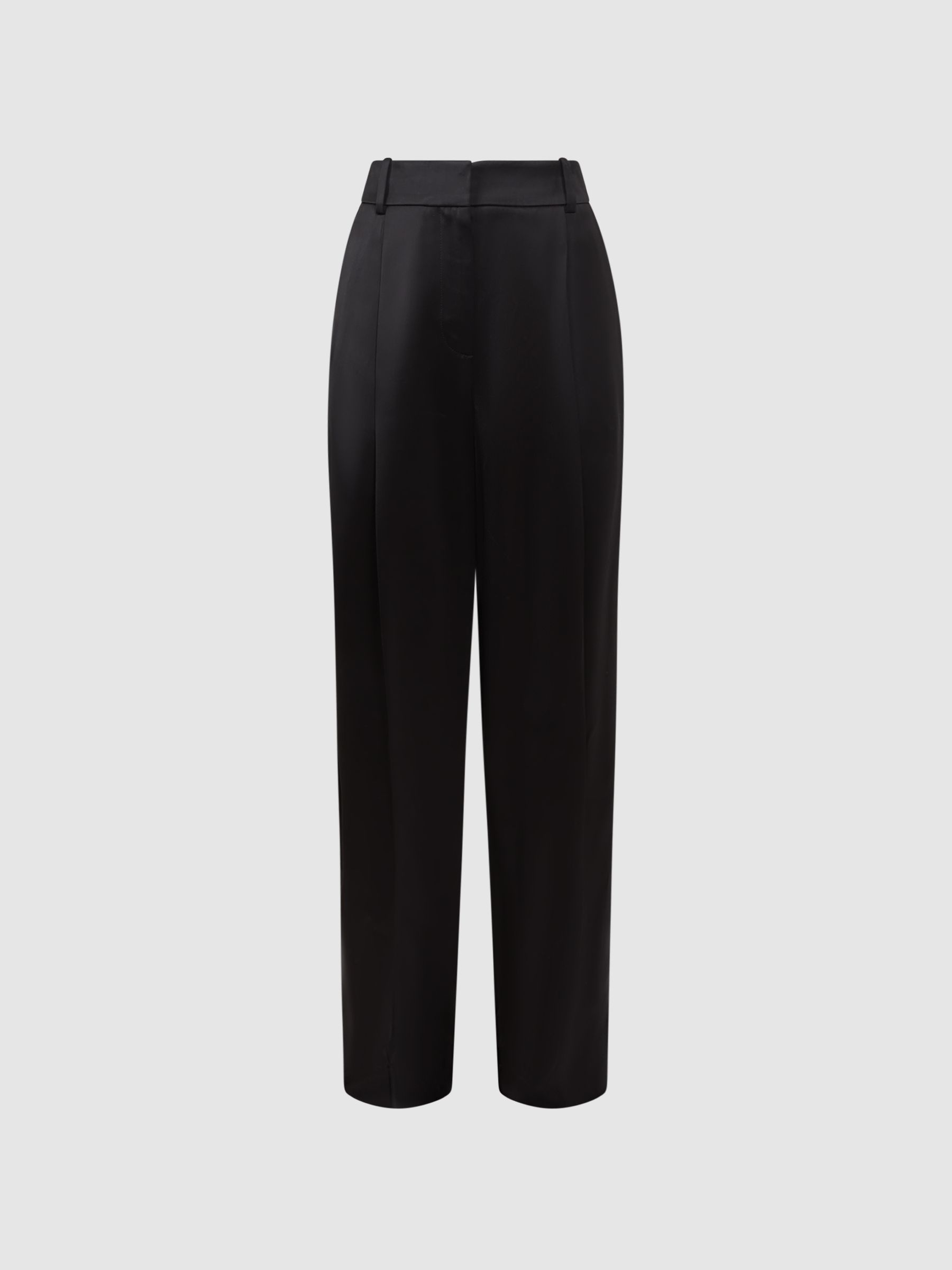 Duchess Satin Wide Leg Trousers in Black - Image 3 of 6
