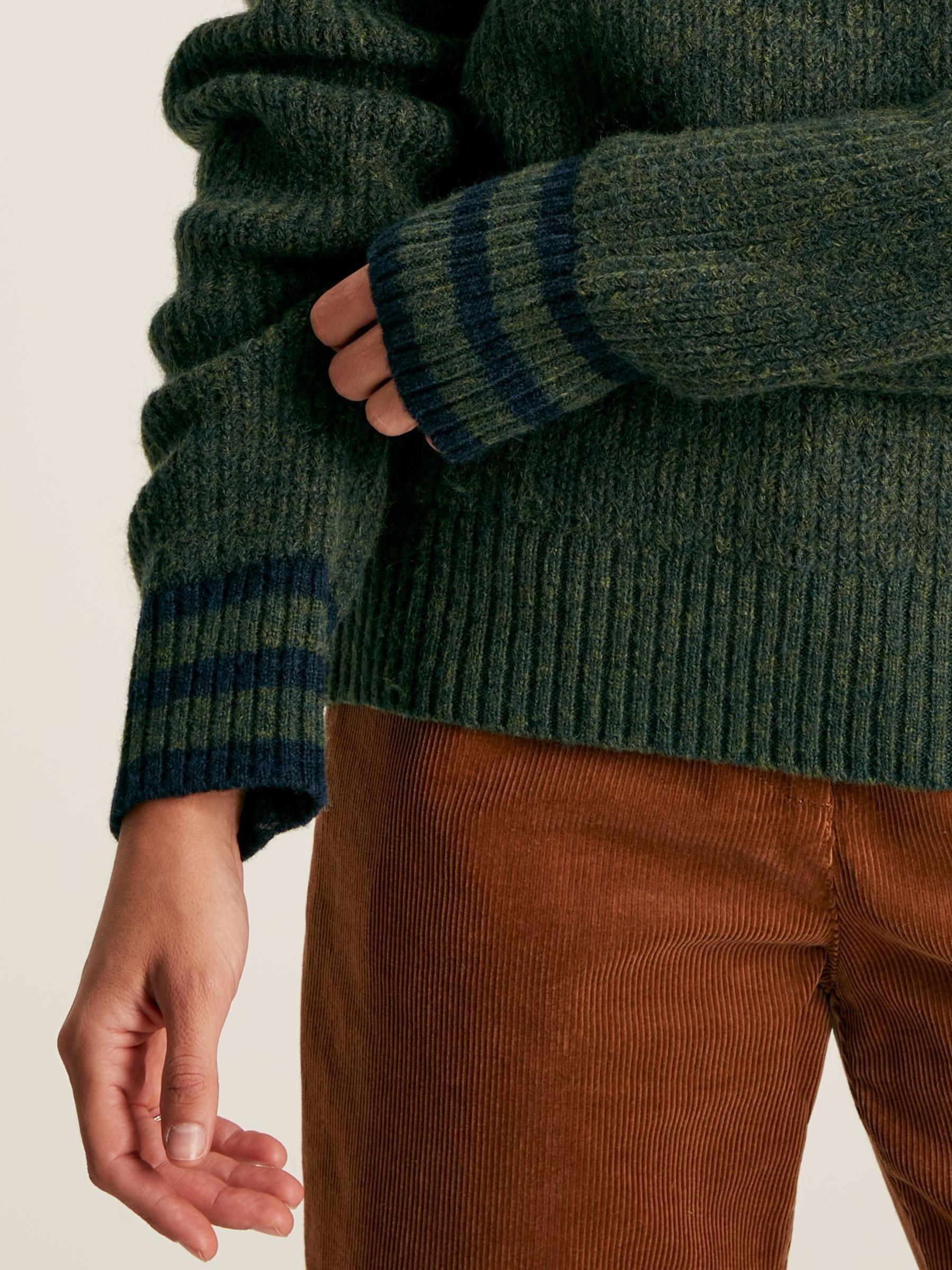 Jada Dark Green Quarter Zip Rib Knit Jumper - Image 6 of 7
