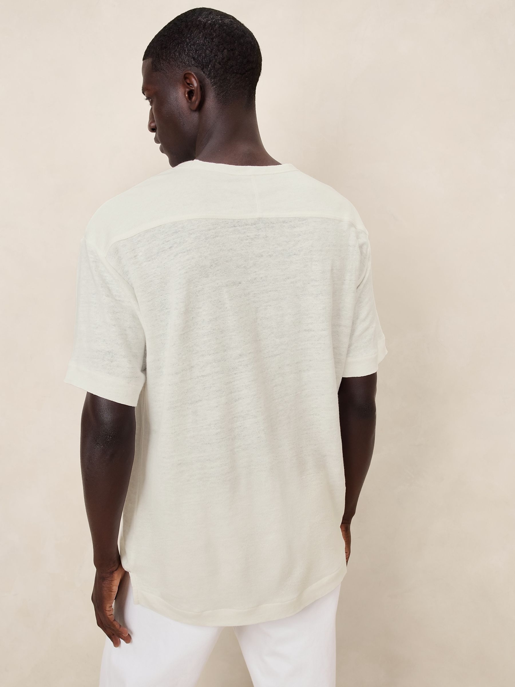 Banana Republic Brown Linen French Terry T-Shirt - Image 2 of 4