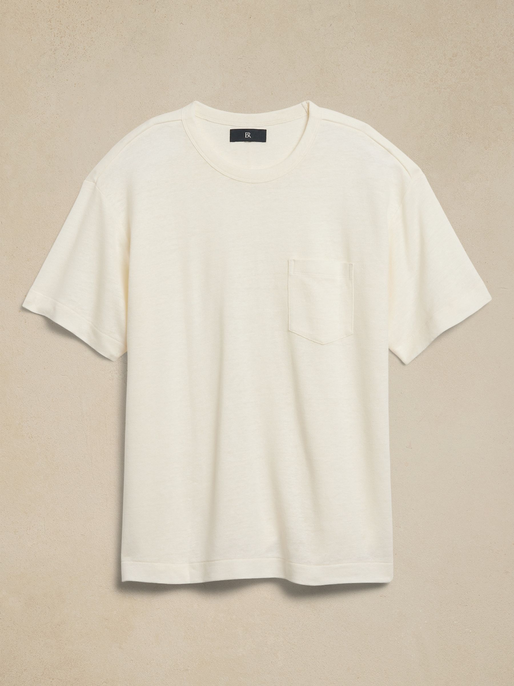 Banana Republic Brown Linen French Terry T-Shirt - Image 4 of 4