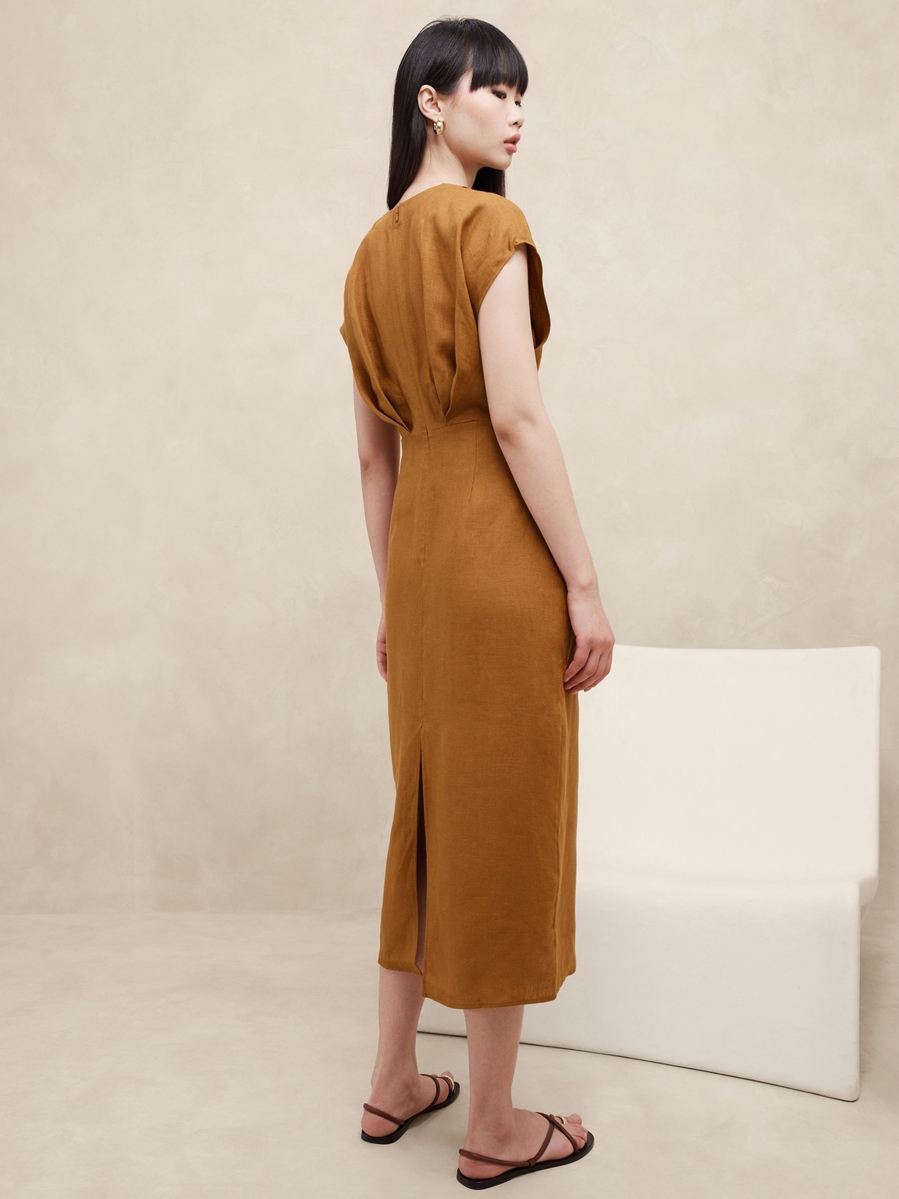 Banana Republic White Mari Draped Maxi Dress - Image 2 of 4