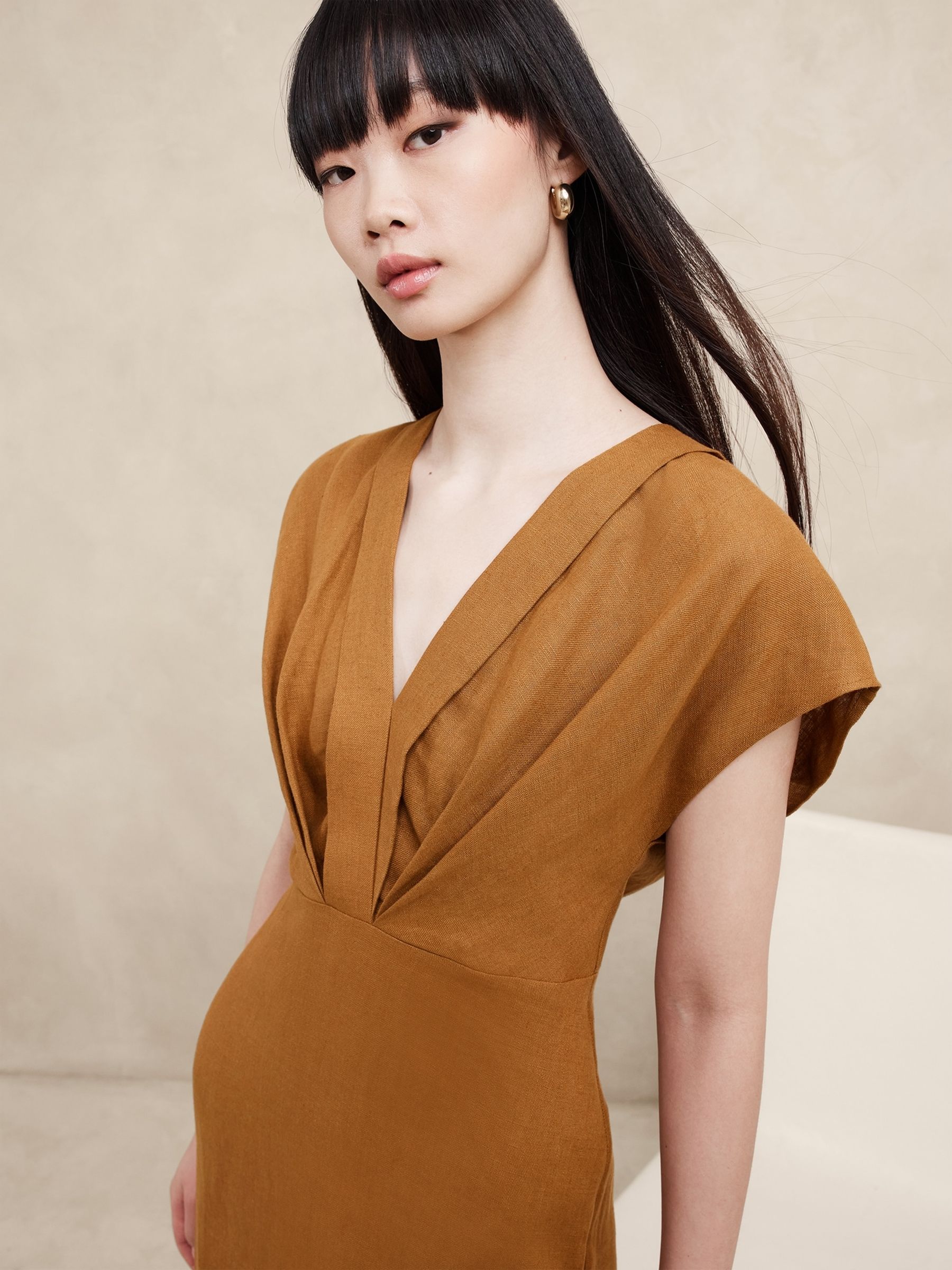 Banana Republic White Mari Draped Maxi Dress - Image 3 of 4
