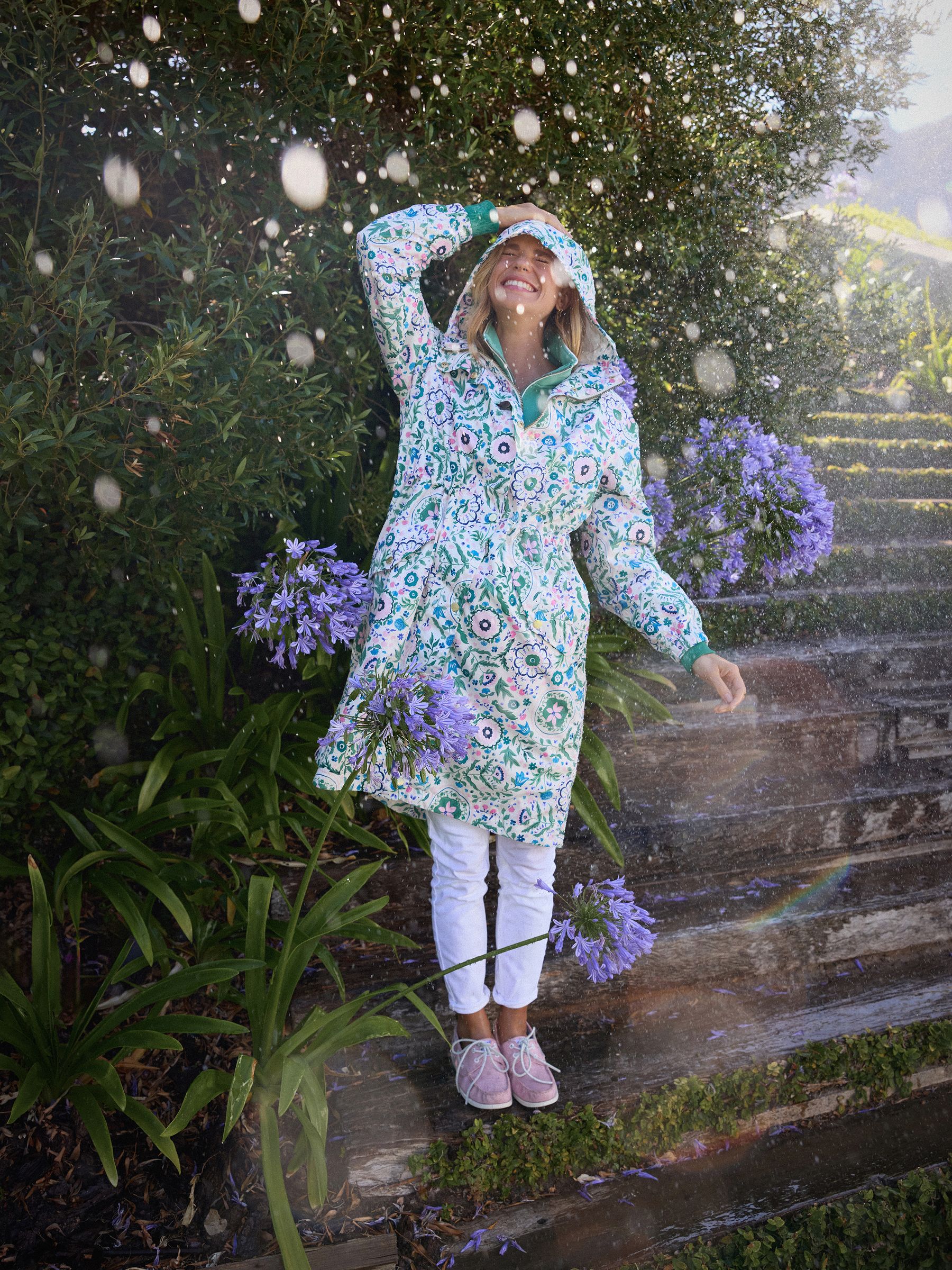 Holkham Floral Waterproof Packable Raincoat With Hood - Image 1 of 9