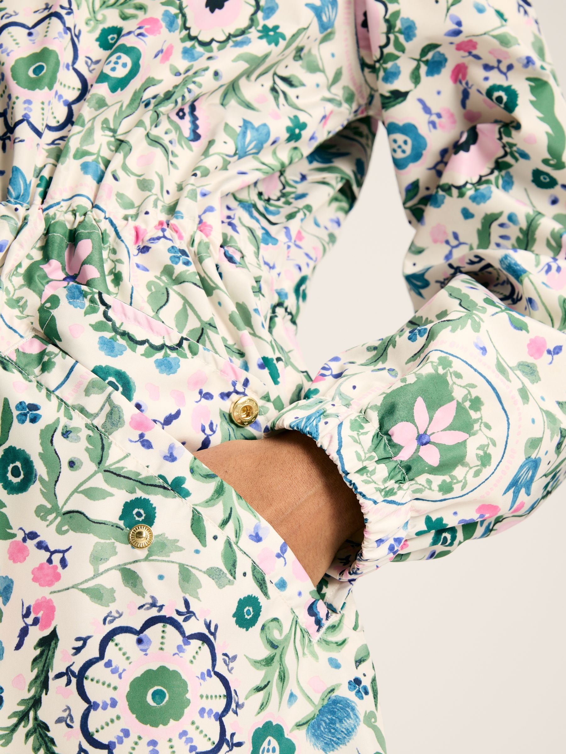 Holkham Floral Waterproof Packable Raincoat With Hood - Image 6 of 9