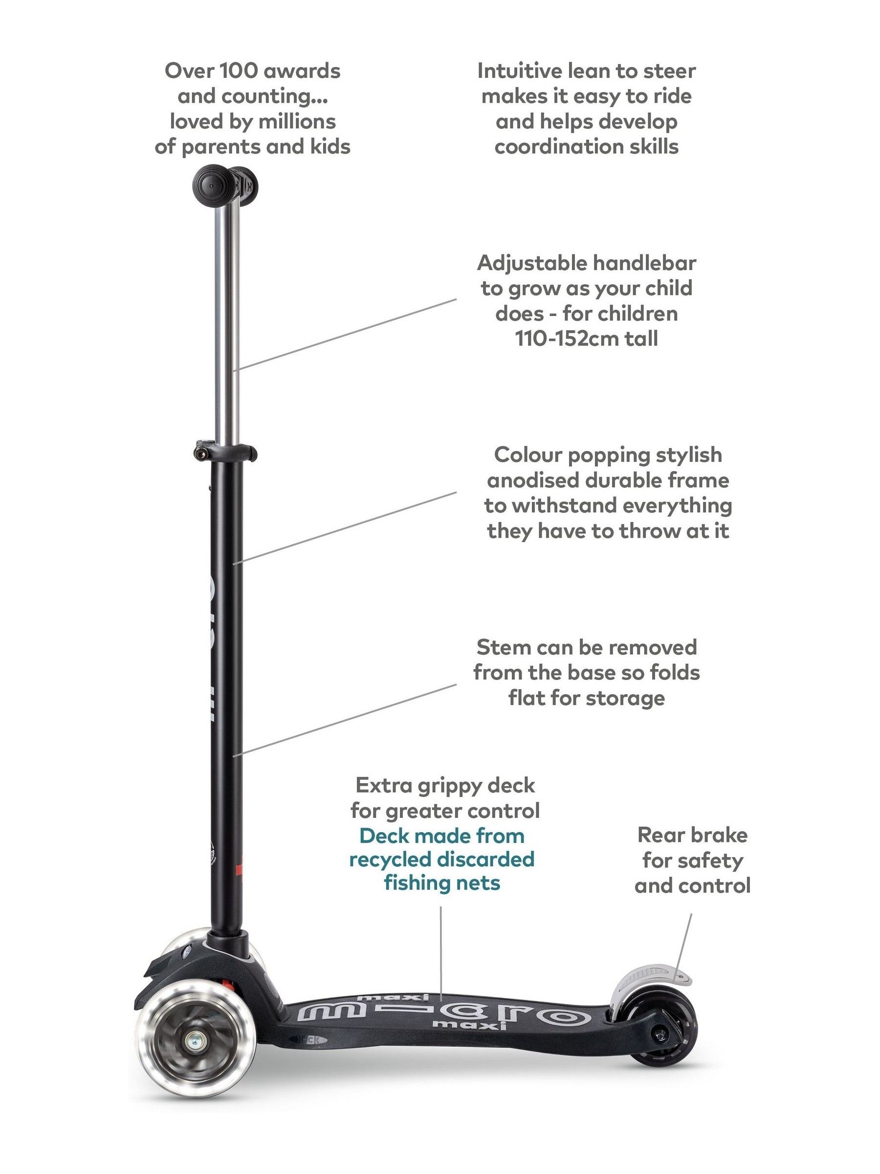 Micro Scooters Black Led Maxi Scooter - Image 6 of 10