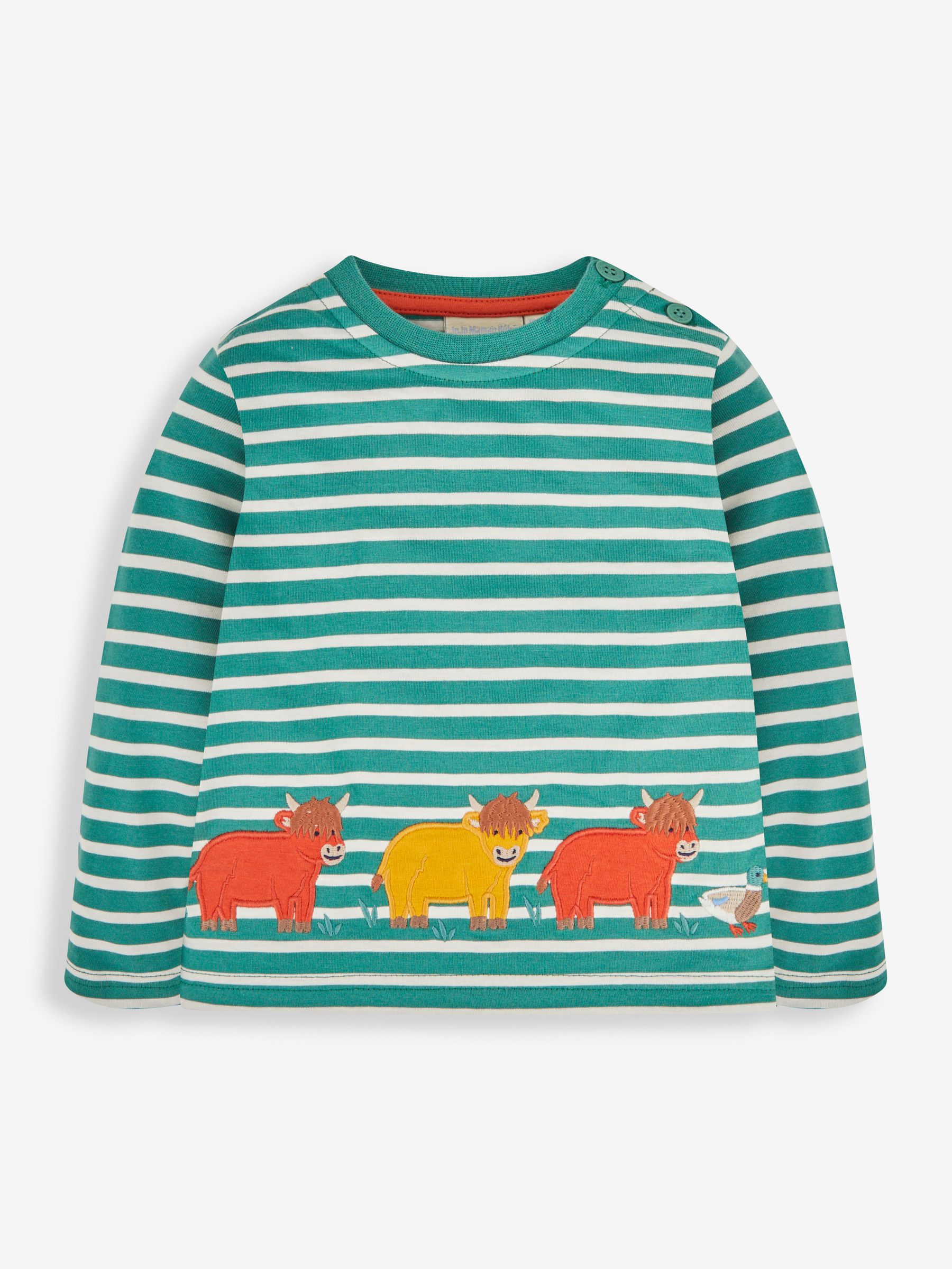 Green Highland Cows Appliqué Top - Image 1 of 3